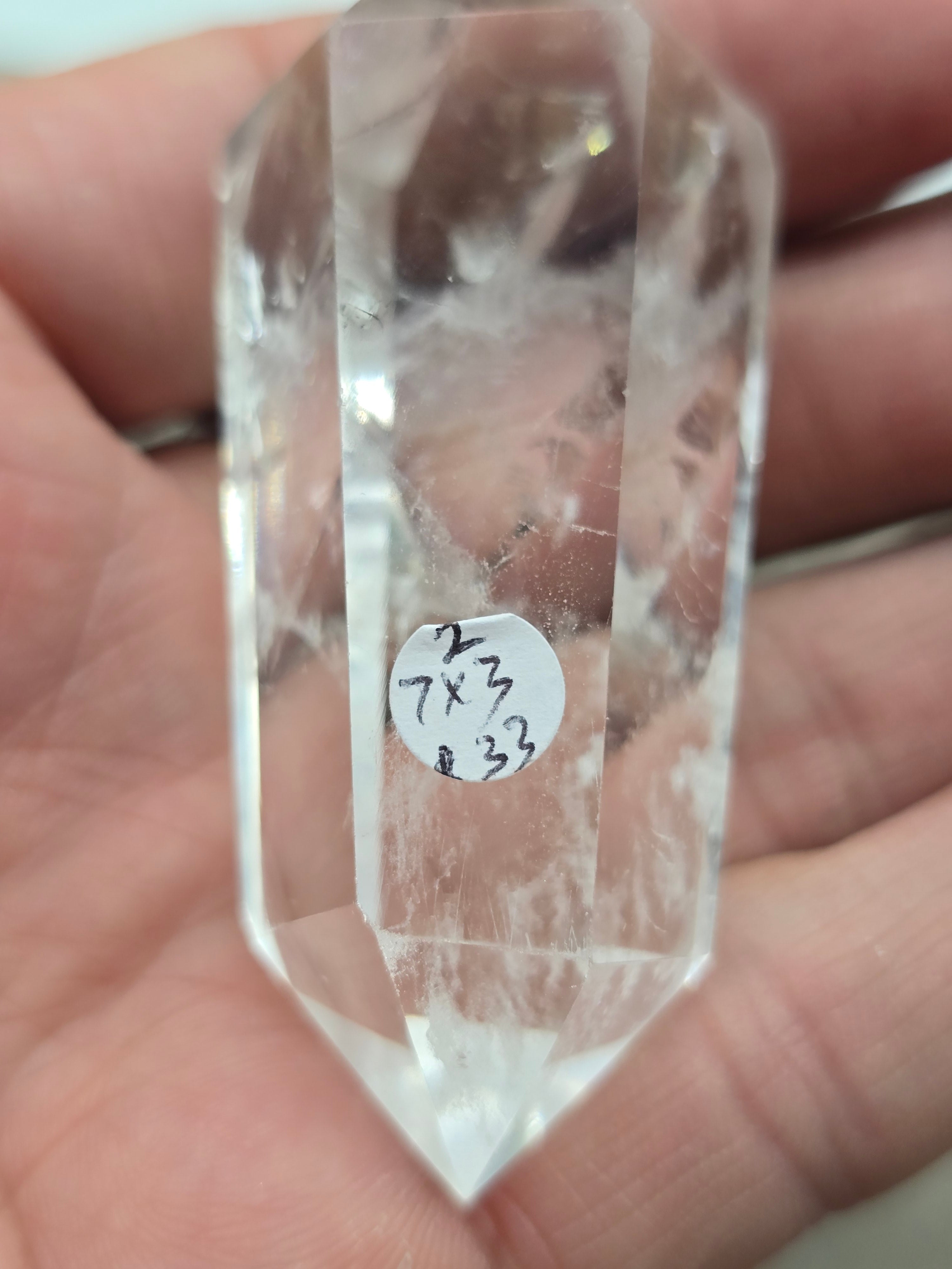 Premium Brazilian Clear Quartz Double-Terminated Crystal Point | High-Grade Polished Quartz Wand | Stone of Clarity, Amplification & Divine Light Crystal Wellness