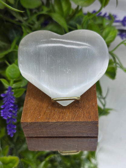 Selenite Palm Heart Crystal Wellness