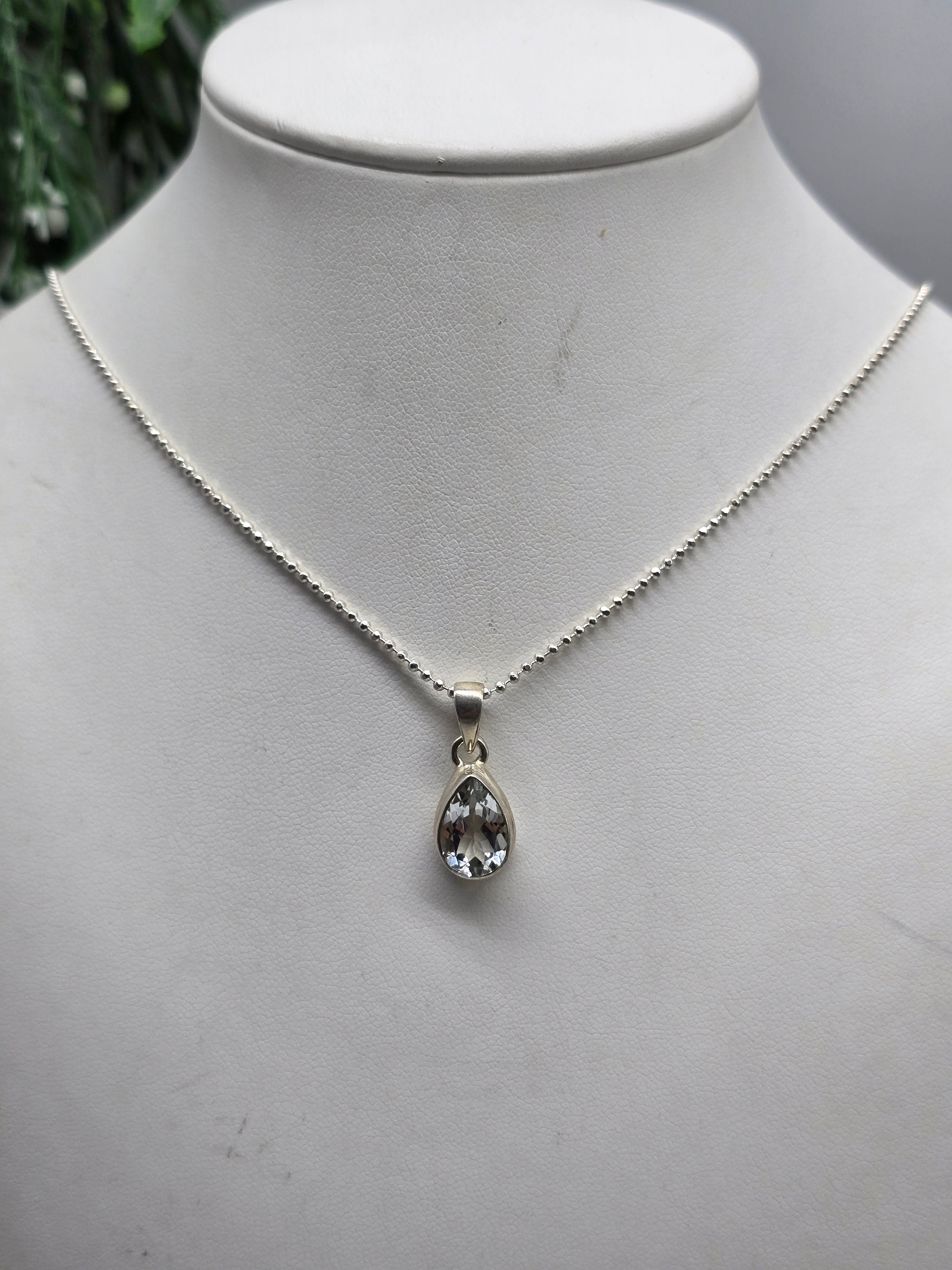 White Topaz “Clarity & Divine Light” 925 Sterling Silver Pendant (Chain Included) Crystal Wellness