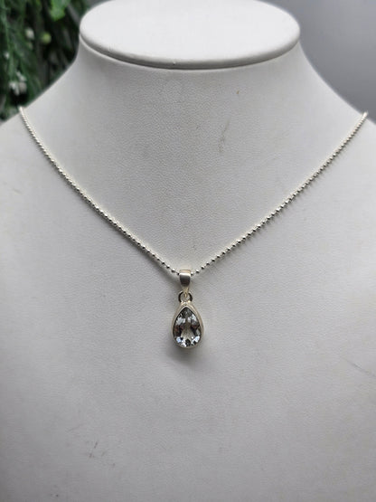 White Topaz “Clarity & Divine Light” 925 Sterling Silver Pendant (Chain Included) Crystal Wellness