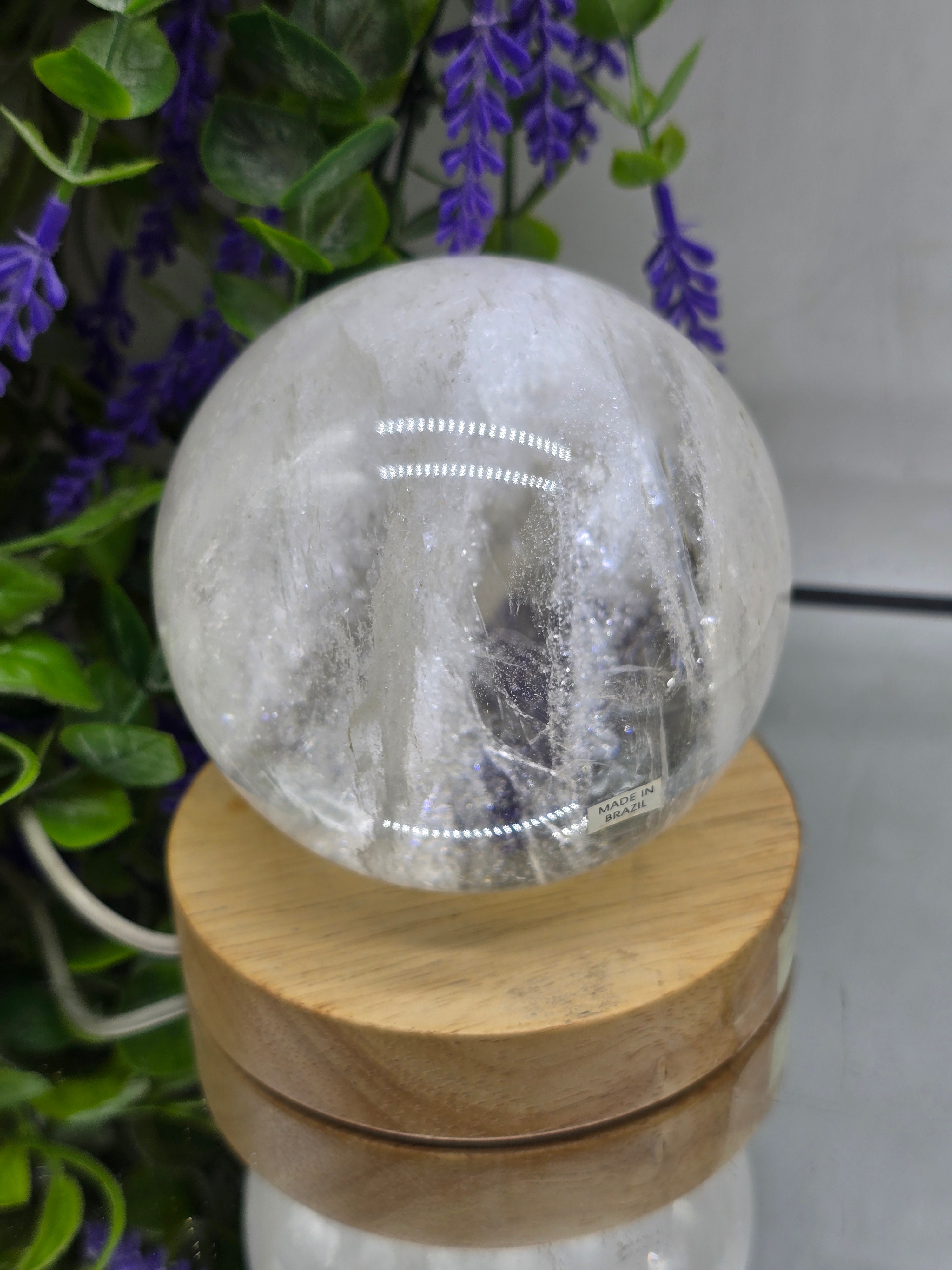 High-Grade Brazilian Clear Quartz Sphere 9.2cm – Master Healer, Amplification & Stone of Power (1.1kg) Crystal Wellness