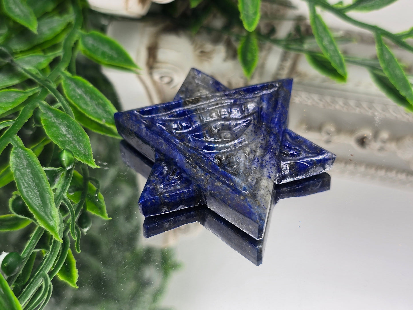 Lapis Lazuli Merkaba Star Carving (Stone of Truth, Inner Vision & Soul Alignment) Crystal Wellness