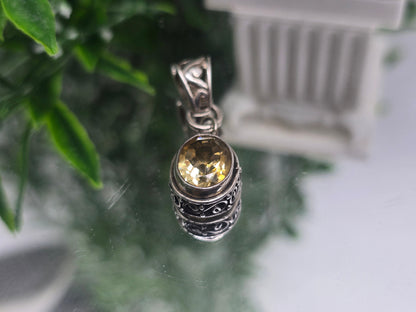 ✨ Radiant Prosperity Citrine 925 Sterling Silver 12x9mm Pendant – Hand-Crafted Abundance Amulet Crystal Wellness