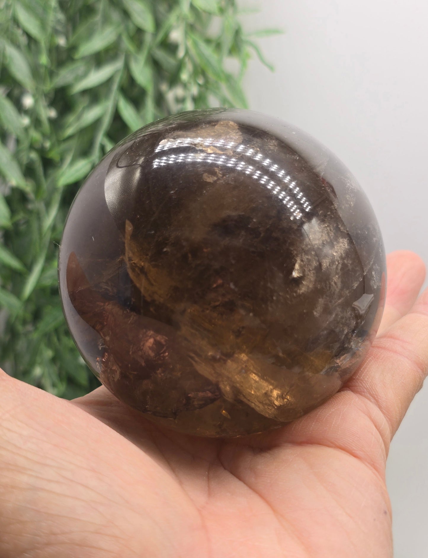 Smoky Quartz Sphere - Stone of Power & Grounded Protection Crystal Wellness