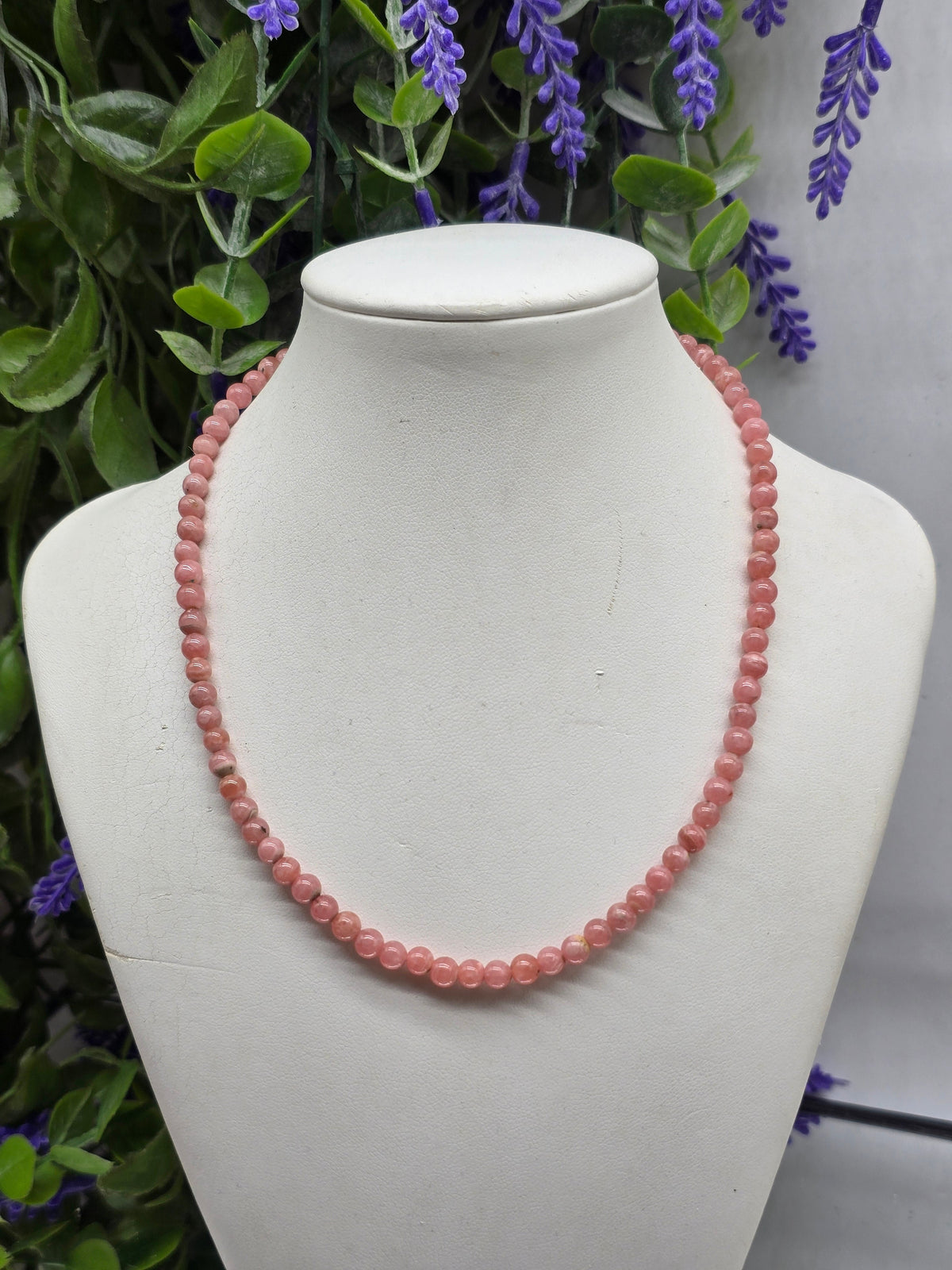 Rhodochrosite High Grade 3mm Beads 925 Sterling Silver Necklace – Stone of Love, Self-Love & Emotional Healing Crystal Wellness