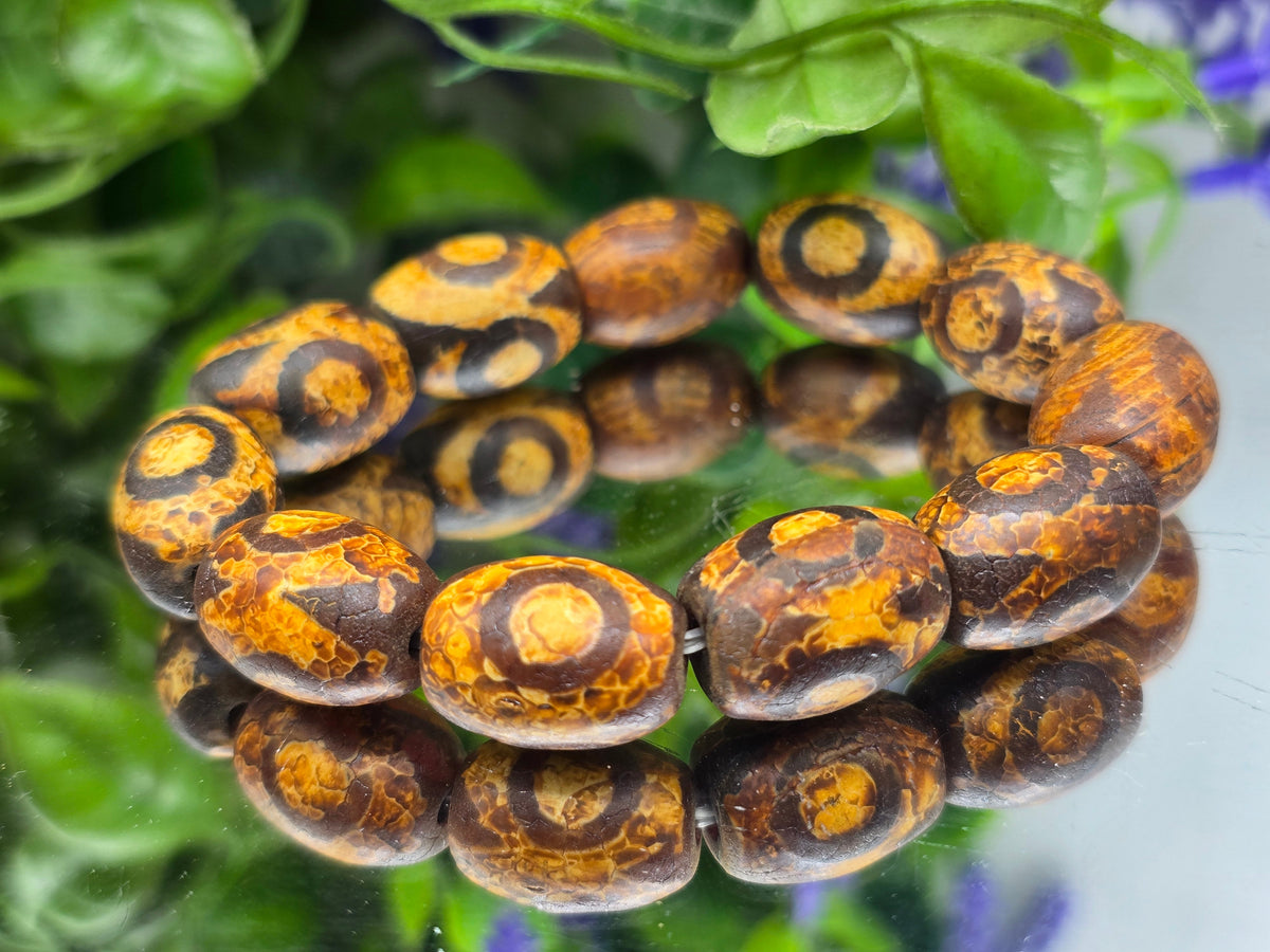 Tibetan Dragon Vein Eye Agate Bracelet — Stone Of Protection & Grounded Strength Crystal Wellness