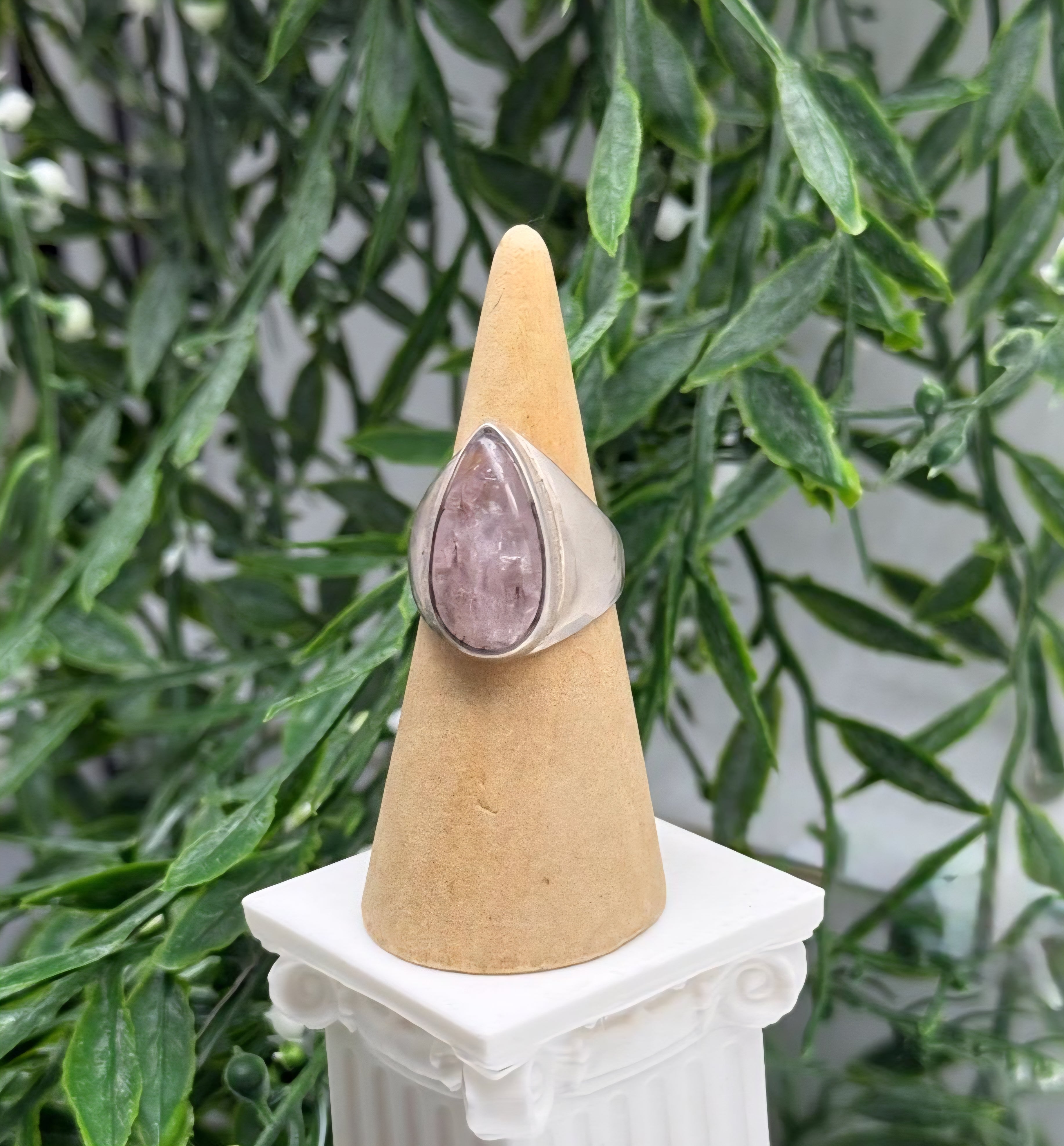 Morganite 925 Sterling Silver Ring Size 7.5 (Stone of Love & Emotional Healing) Crystal Wellness