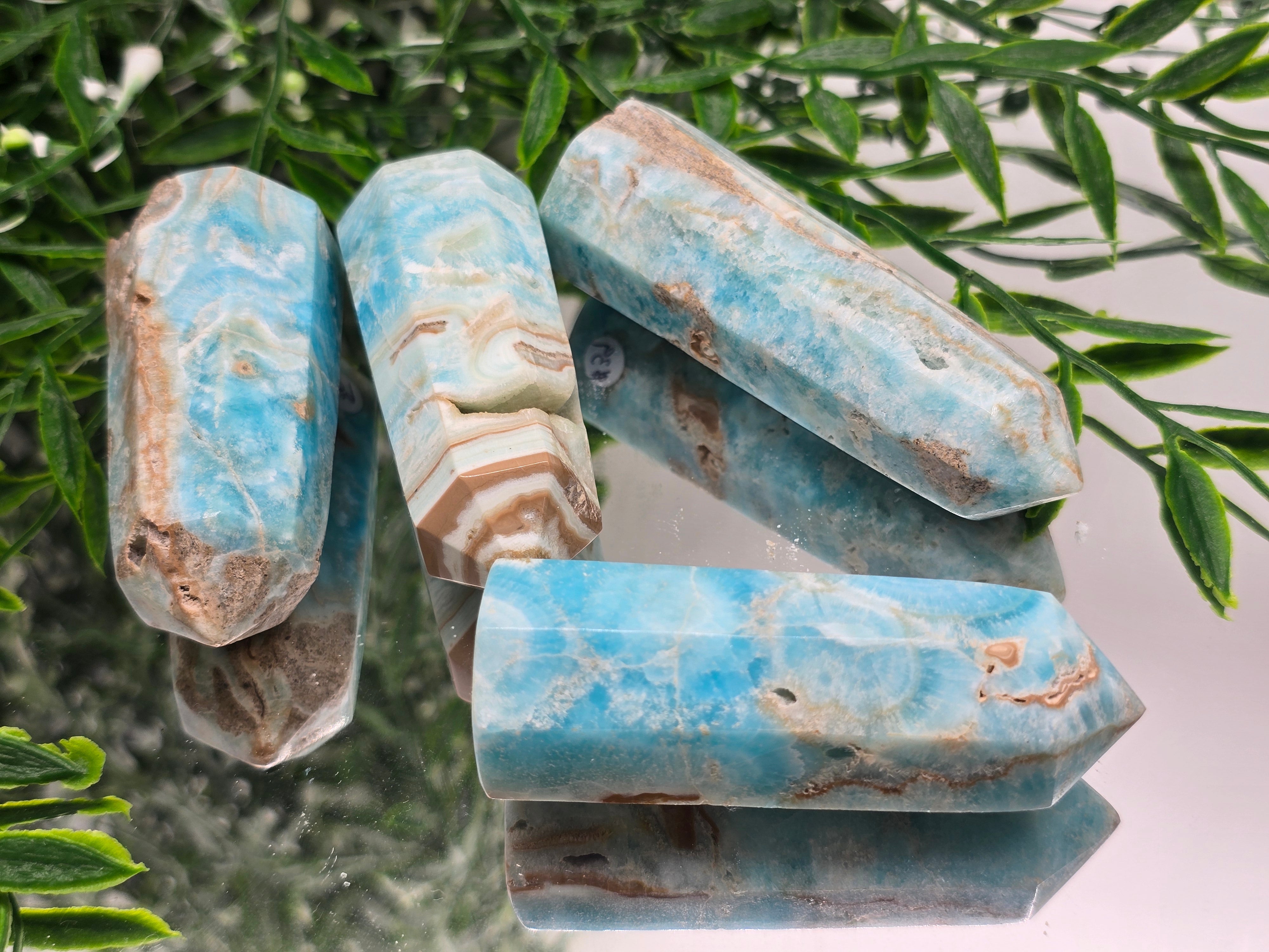 Caribbean Blue Calcite Point AAA Grade (Stone of Emotional Healing, Peace & Gentle Awakening) Crystal Wellness