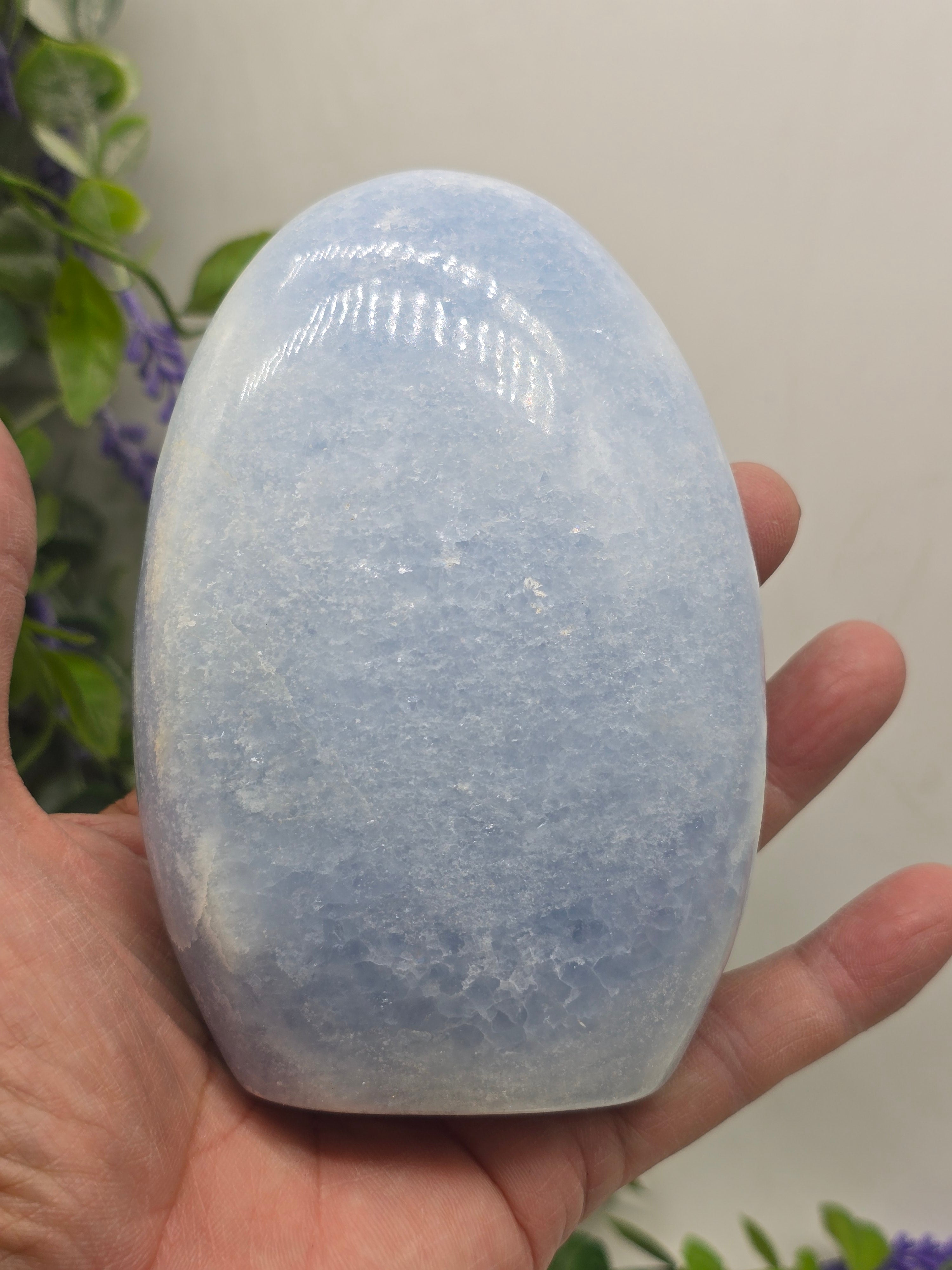Blue Calcite Freeform – Madagascan Serenity & Renewal Stone (747g 12x8x3cm) Crystal Wellness