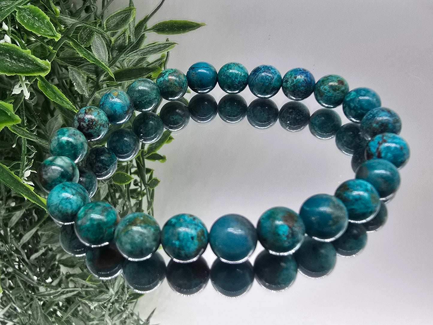 Chrysocolla High Grade 8mm Beads Bracelet (Stone of Calm Communication & Emotional Balance)