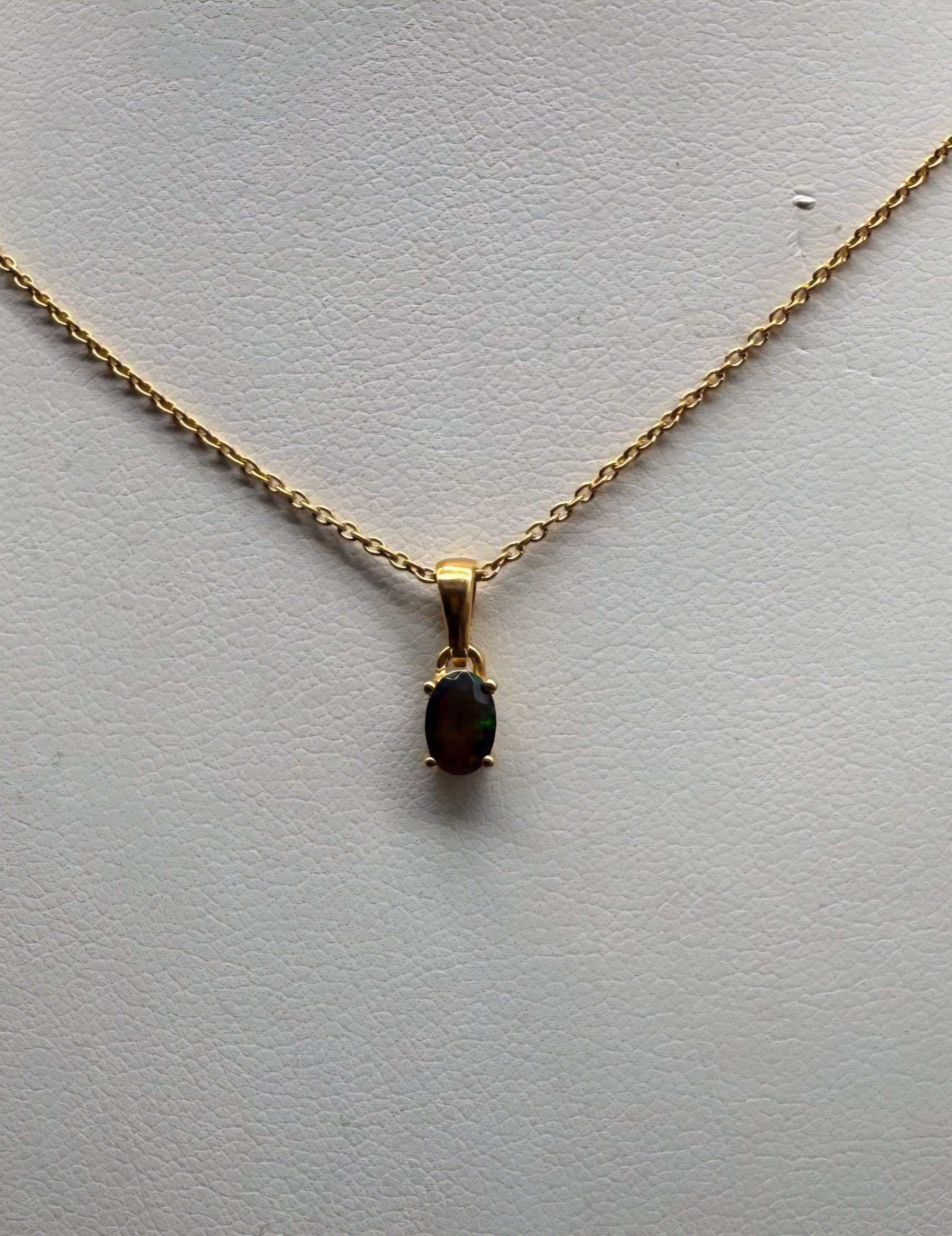 Celestial Shadow — Chalama Black Opal Pendant (18K Gold Vermeil) Crystal Wellness
