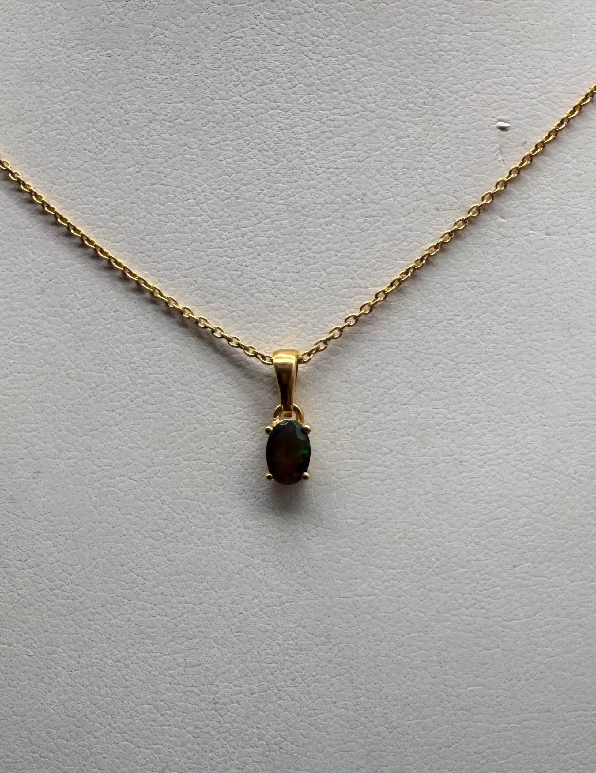 Celestial Shadow — Chalama Black Opal Pendant (18K Gold Vermeil) Crystal Wellness