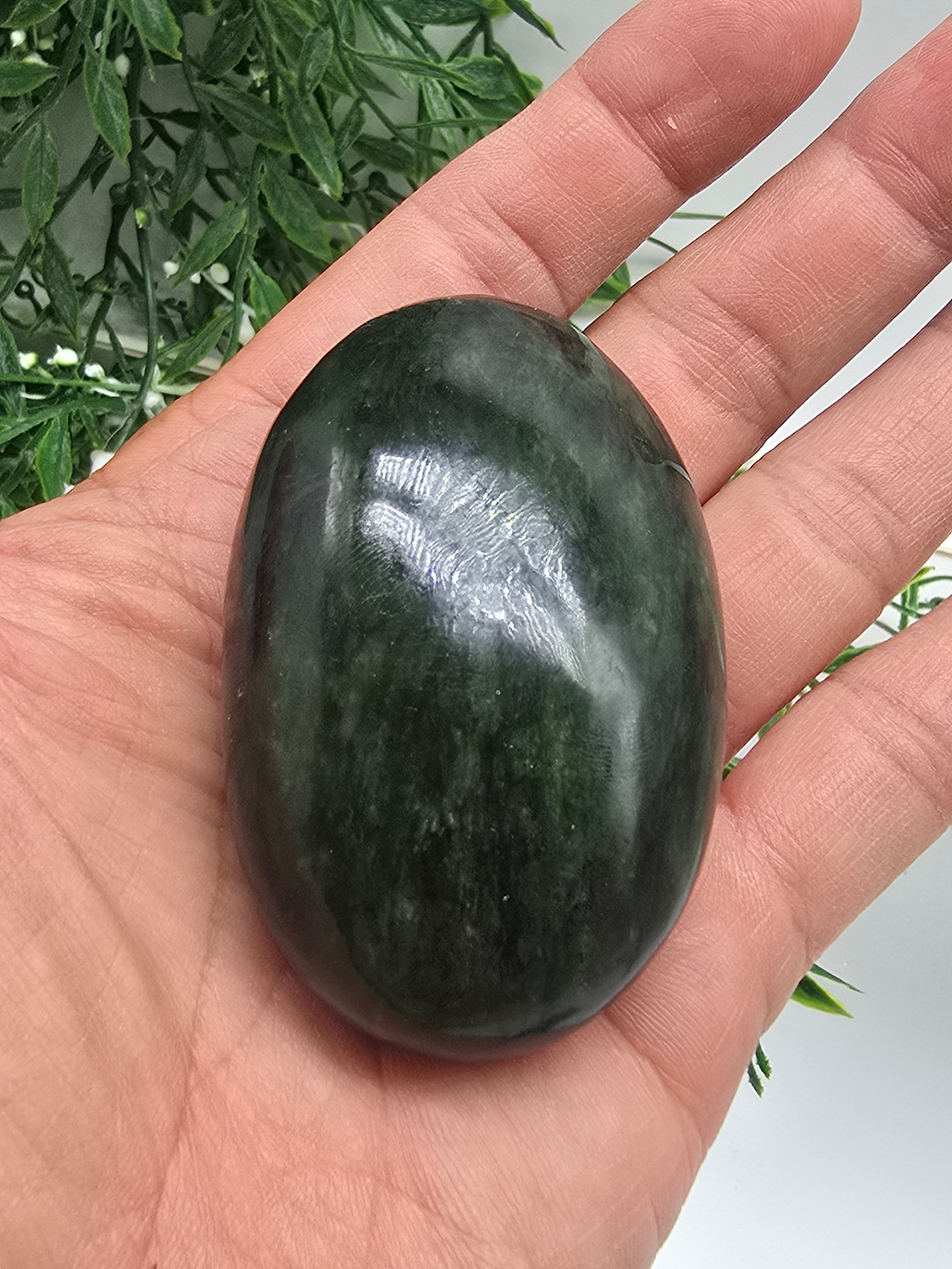 Nephrite Jade Palm Stone (Stone of Harmony, Protection & Vital Life Force) Crystal Wellness