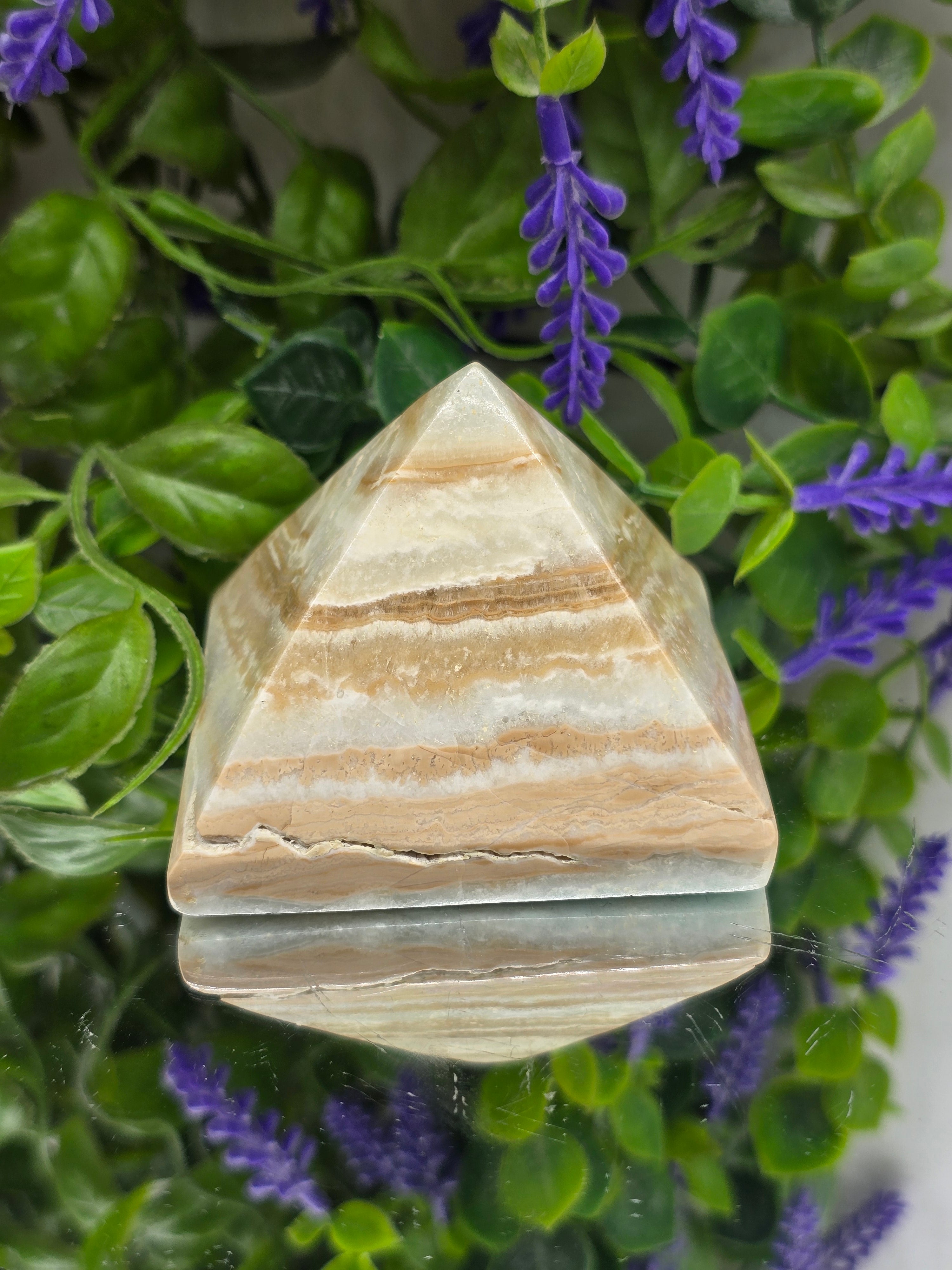 Caribbean Calcite “Stone of Inner Peace & Emotional Healing” Pyramid Crystal Wellness