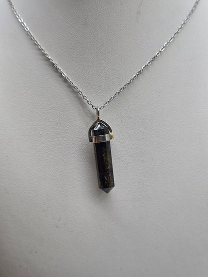 Natural Epidote Double Terminated 925 Sterling Silver Pendant (Stone of Amplified Strength) Crystal Wellness