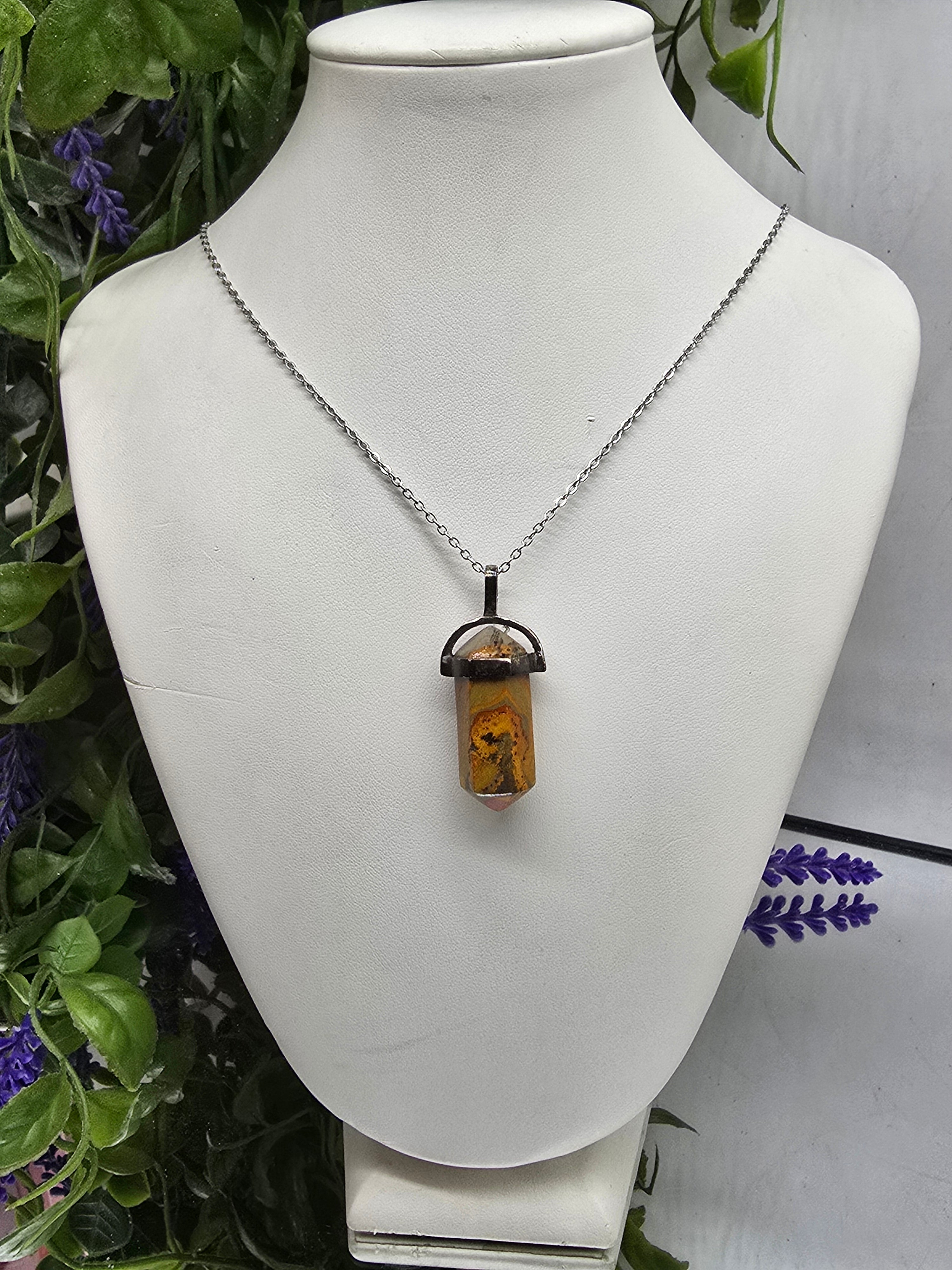 Bumblebee Jasper Oxidised 925 Sterling Silver DT Pendant (Stone of Vitality & Fearless Transformation) Crystal Wellness