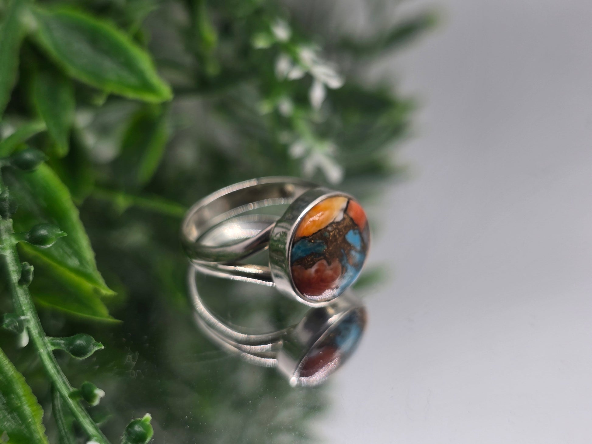 Spiny Oyster Turquoise 925 Silver Ring – Healing Energy & Vitality, Size 7 Crystal Wellness