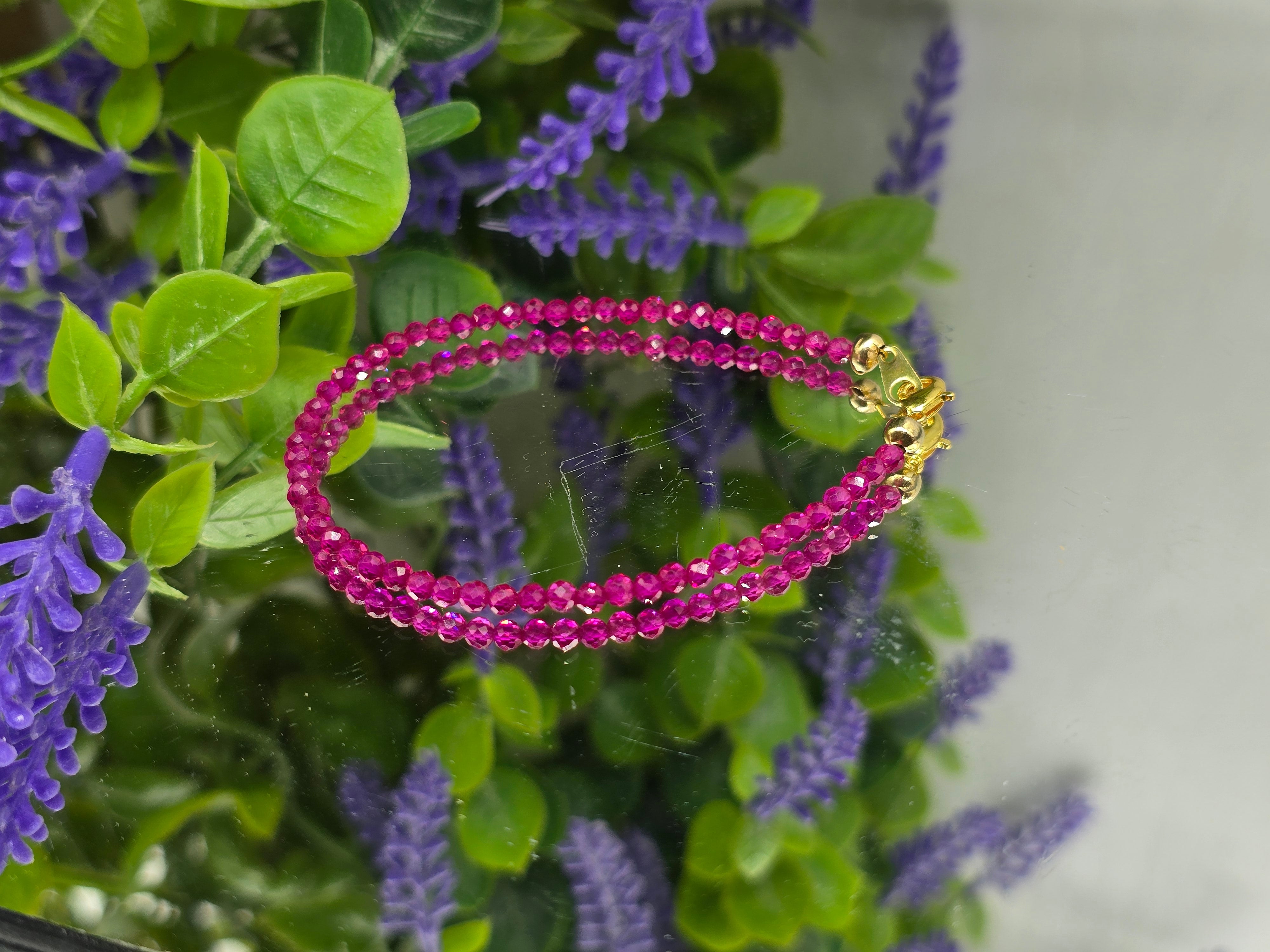 High Grade Ruby Faceted Bracelet | Stone of Passion, Confidence & Prosperity Crystal Wellness