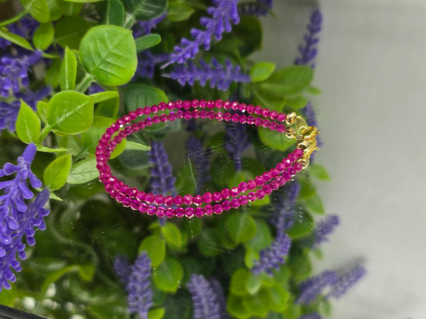 High Grade Ruby Faceted Bracelet | Stone of Passion, Confidence & Prosperity Crystal Wellness