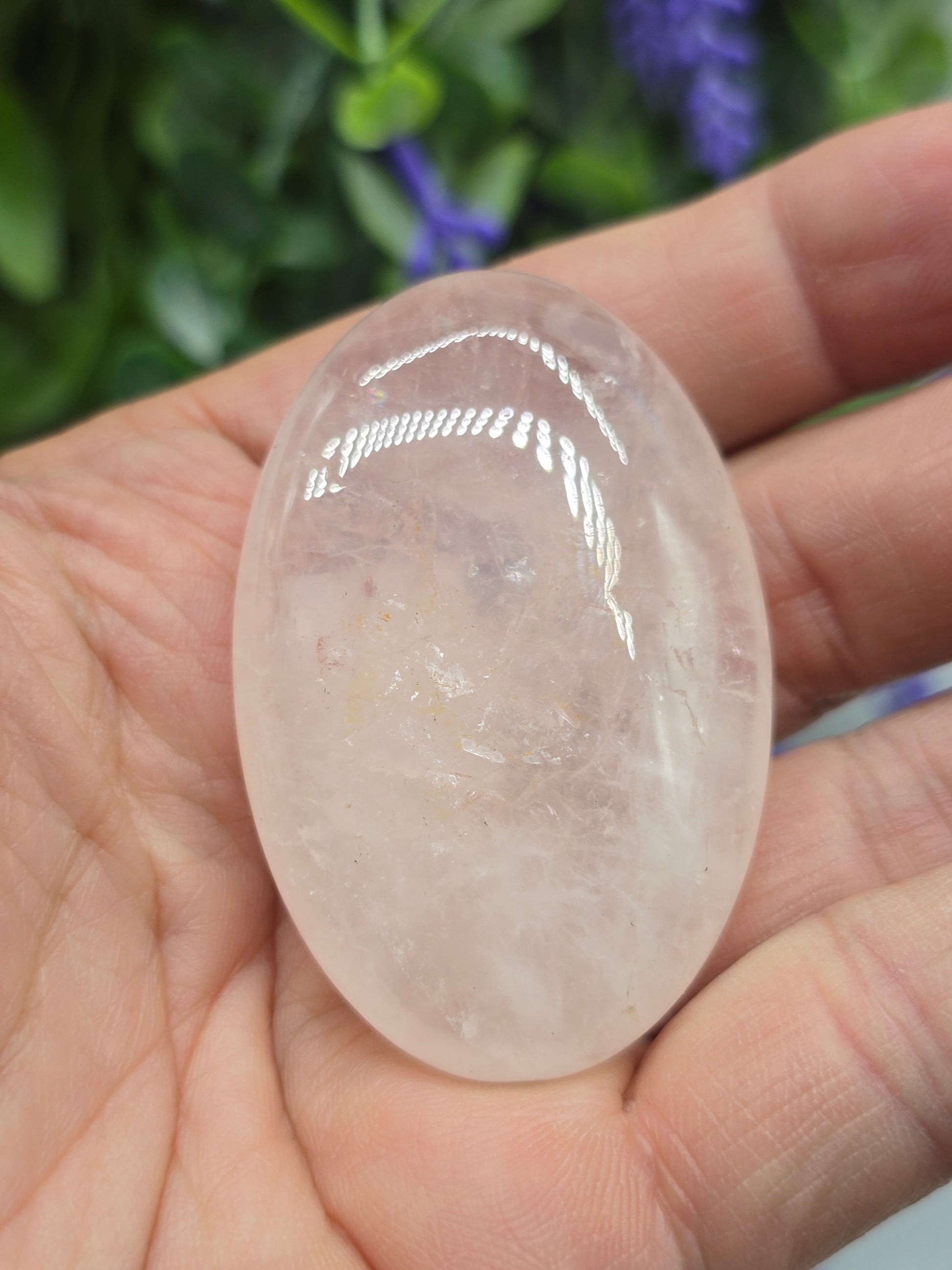Rose Quartz Palm Stone (Stone of Unconditional Love & Compassion) Crystal Wellness