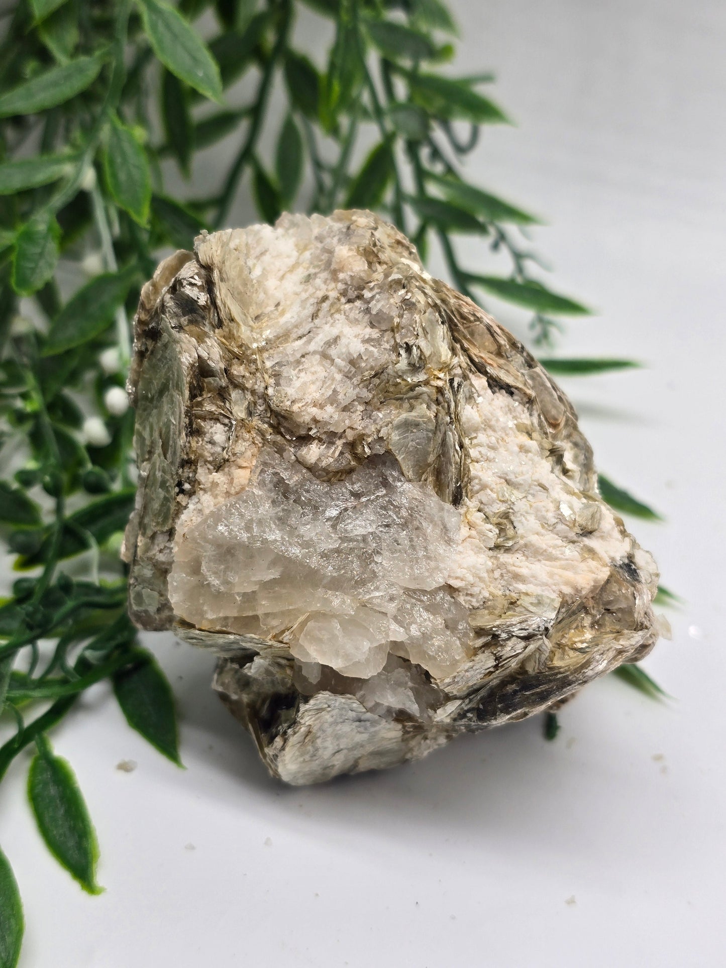 Rare Mica with Calcite Crystal – Healing Stone for Clarity, Protection & Transformation (9x9x5cm | 0.5kg) Crystal Wellness