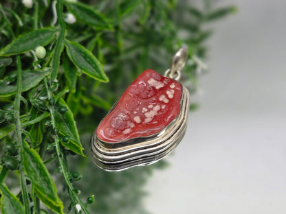 Rhodochrosite Sterling Silver Pendant | Stone of Love, Compassion & Emotional Healing Crystal Wellness