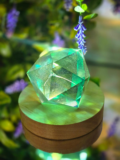 Blue Obsidian Sacred Geometry Faceted Freeform – Stone of Calm, Clarity & Inner Vision Crystal Wellness