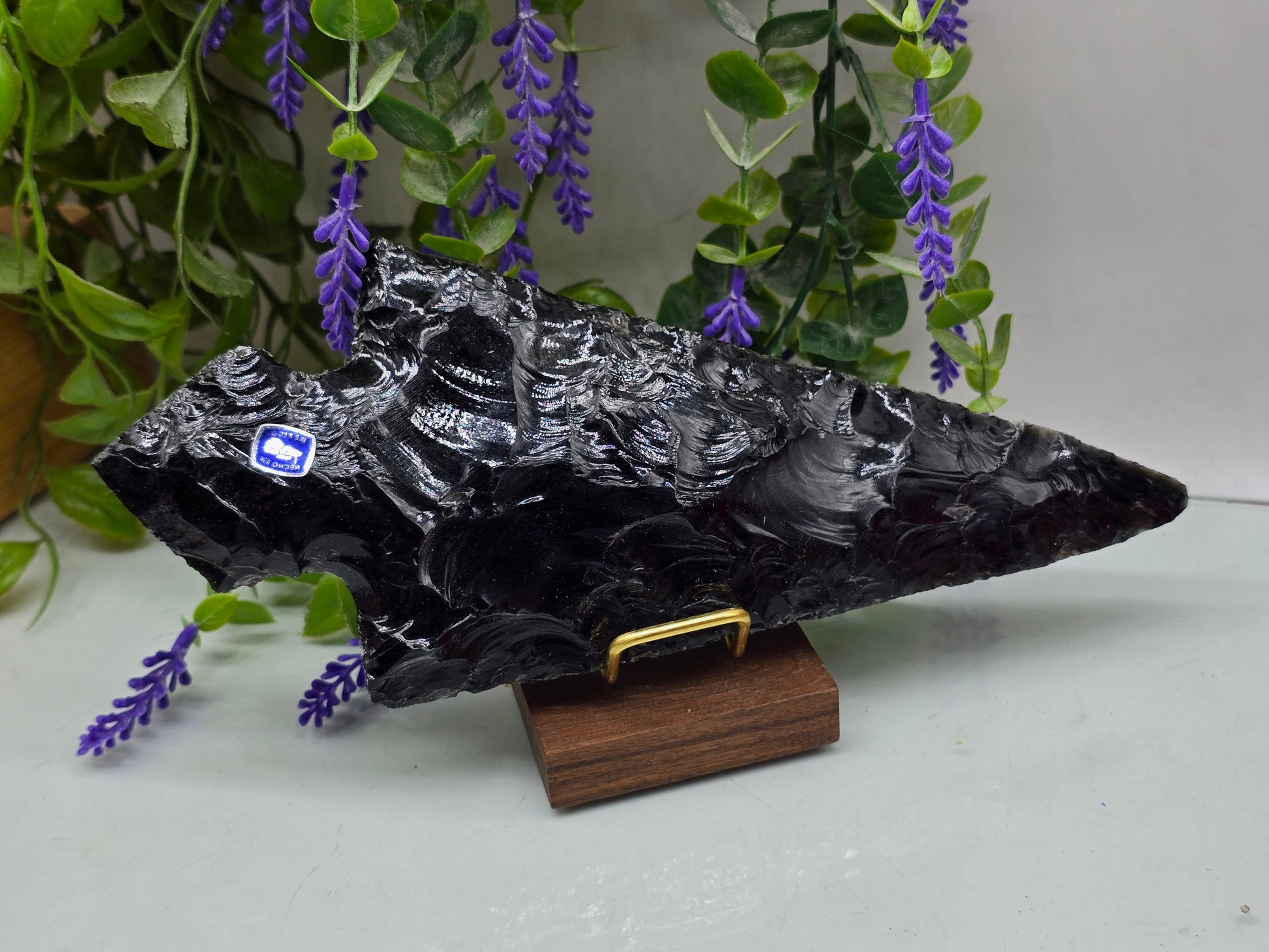 Premium Mexican Black Obsidian Spearhead Dagger – 23.5 × 10 cm | Protection, Grounding and Inner Strength Crystal Wellness