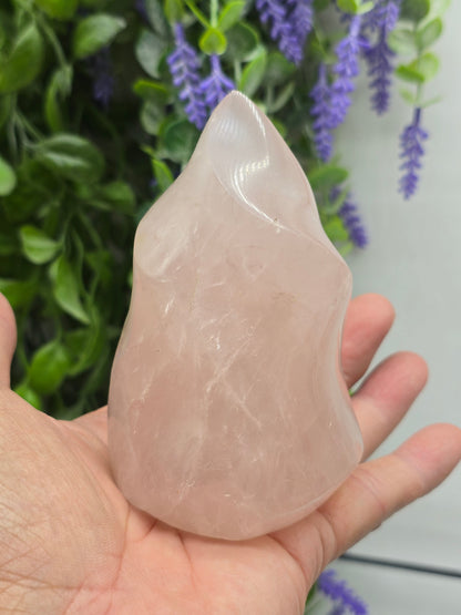 Rose Quartz Fire flame Crystal Wellness