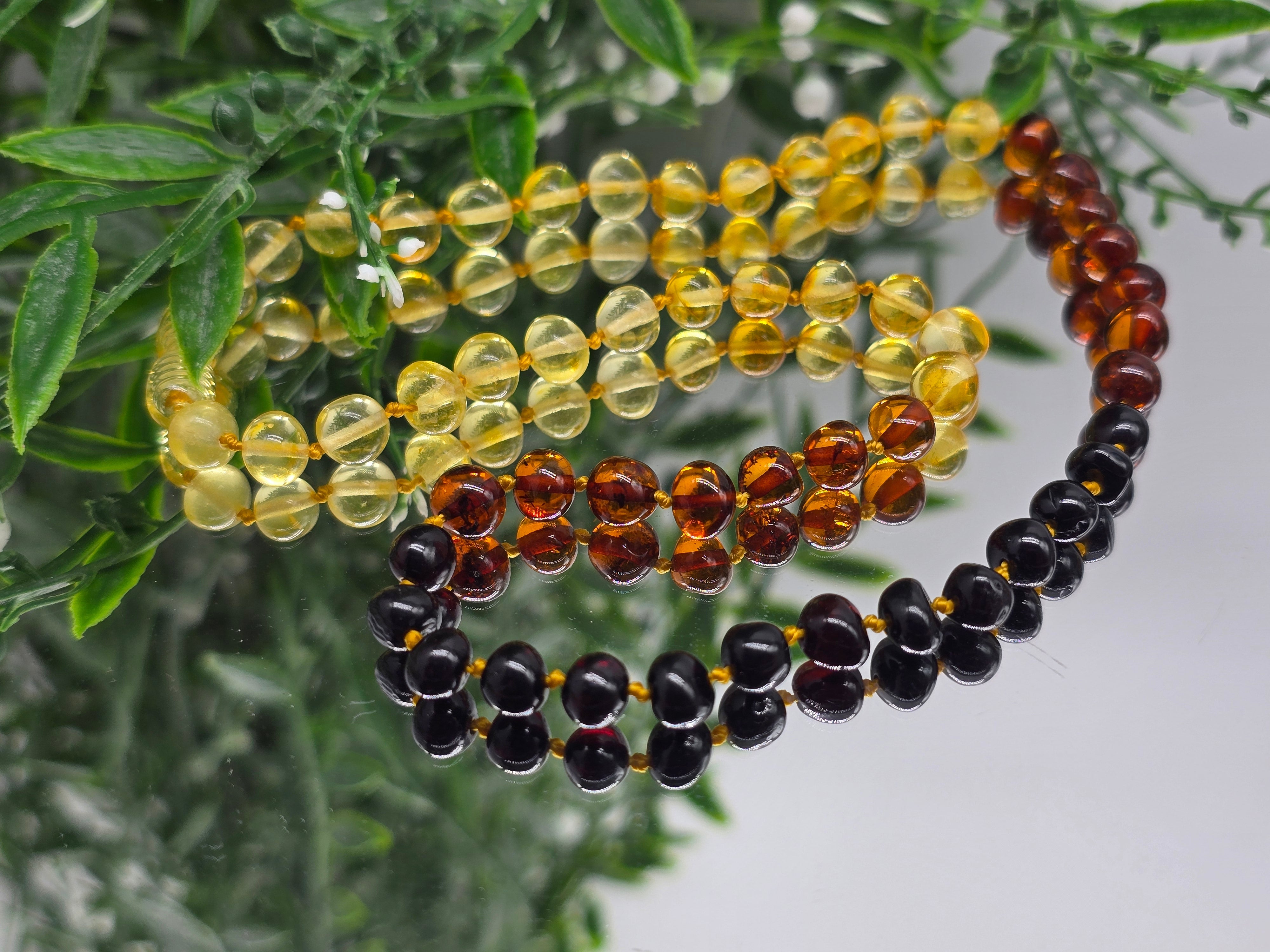 Baroque Rainbow Natural Amber Adult Necklace High Grade Crystal Wellness