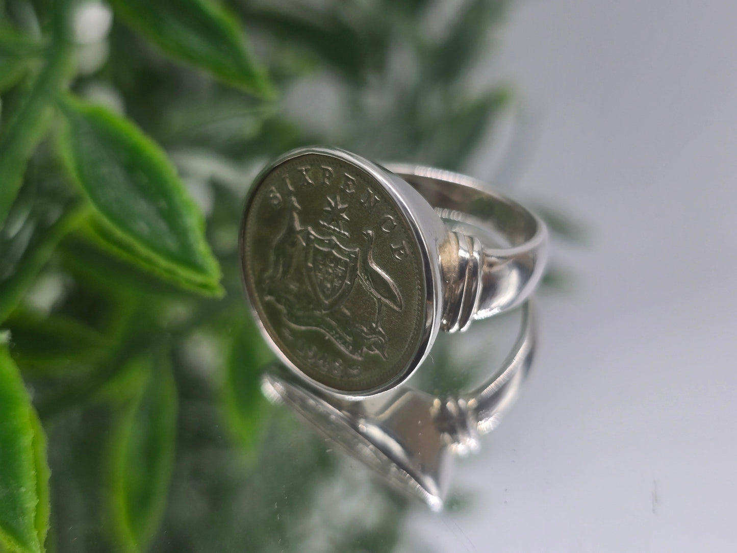 Memorable Australian Six Pence 1948 Silver Ring – Size 7 Crystal Wellness