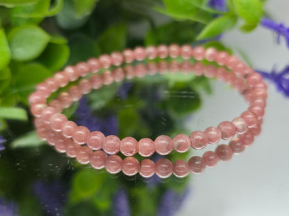High-Grade Rhodochrosite 3mm Bead Bracelet – Stone of Compassion & Emotional Renewal Crystal Wellness