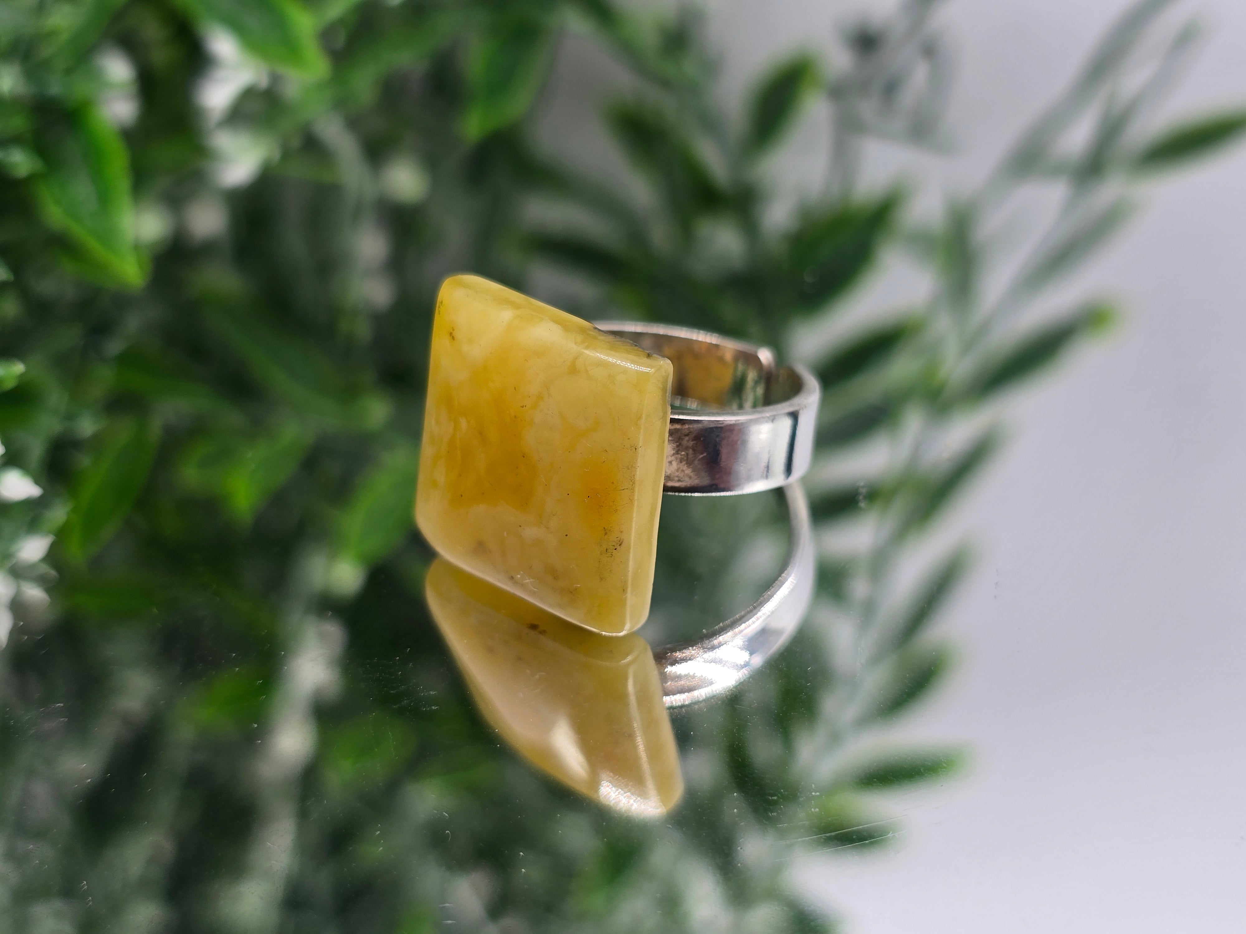 Natural Butterscotch Amber Ring Size 9 – Radiant Warmth & Timeless Energy for Balance and Vitality Crystal Wellness