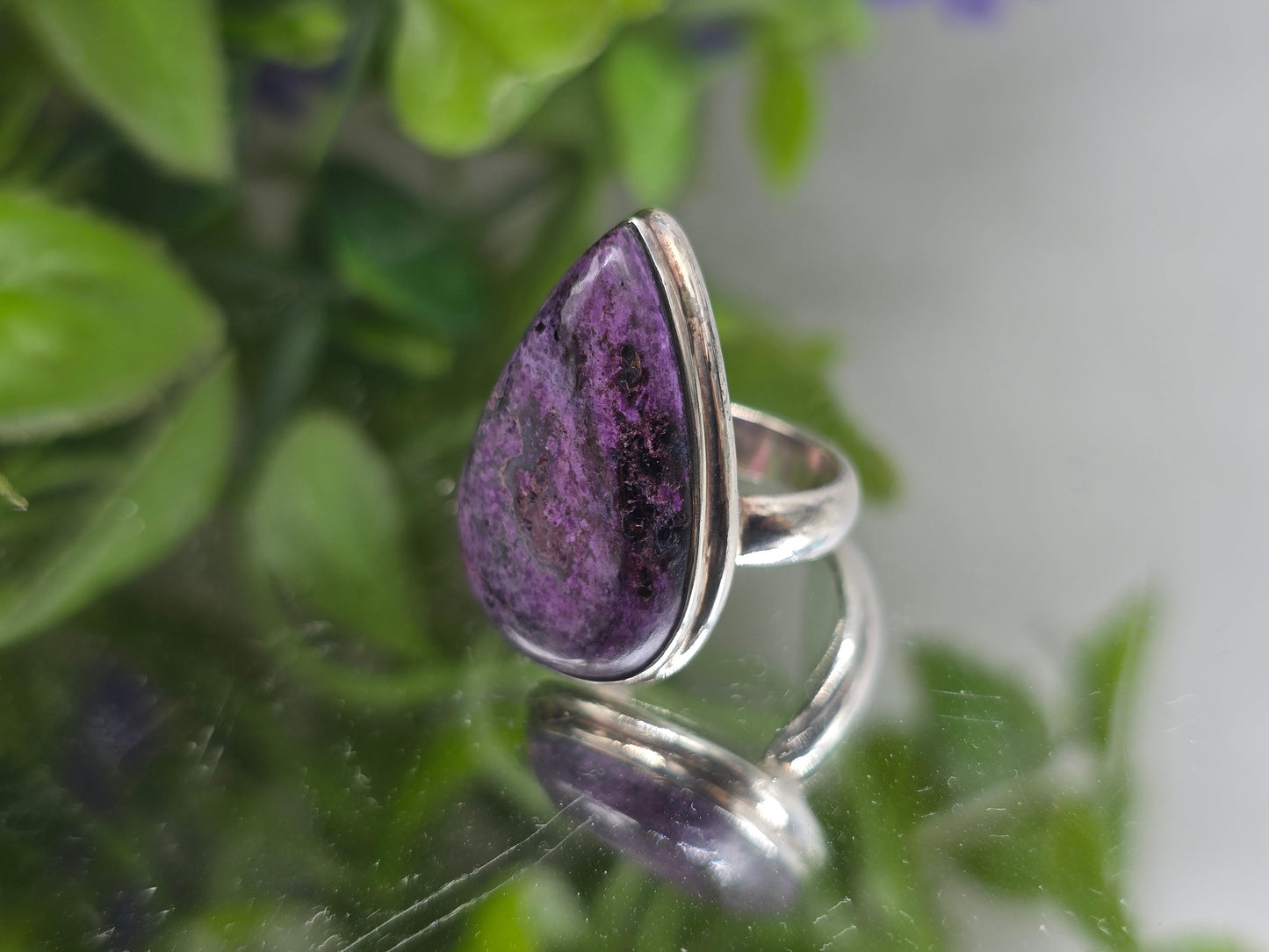 Sugilite Ring Size 5 23x14mm (Stone of Divine Protection & Spiritual Awakening) Crystal Wellness