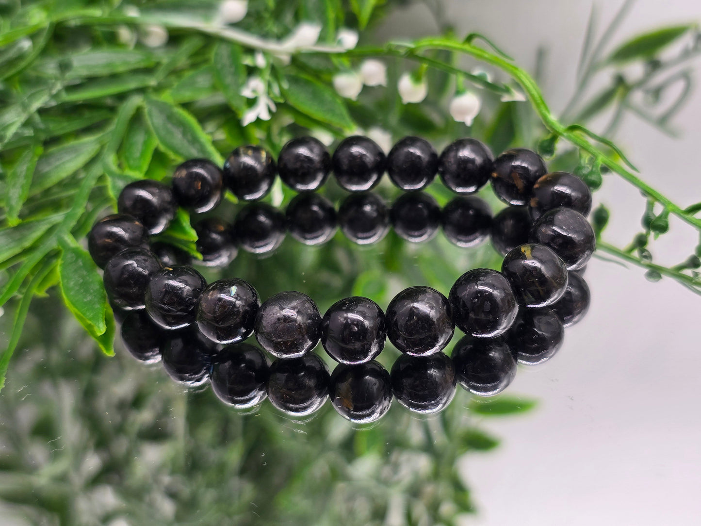 Genuine Nuumite 10 mm Beads Bracelet (Stone of Protection & Ancient Wisdom) Crystal Wellness