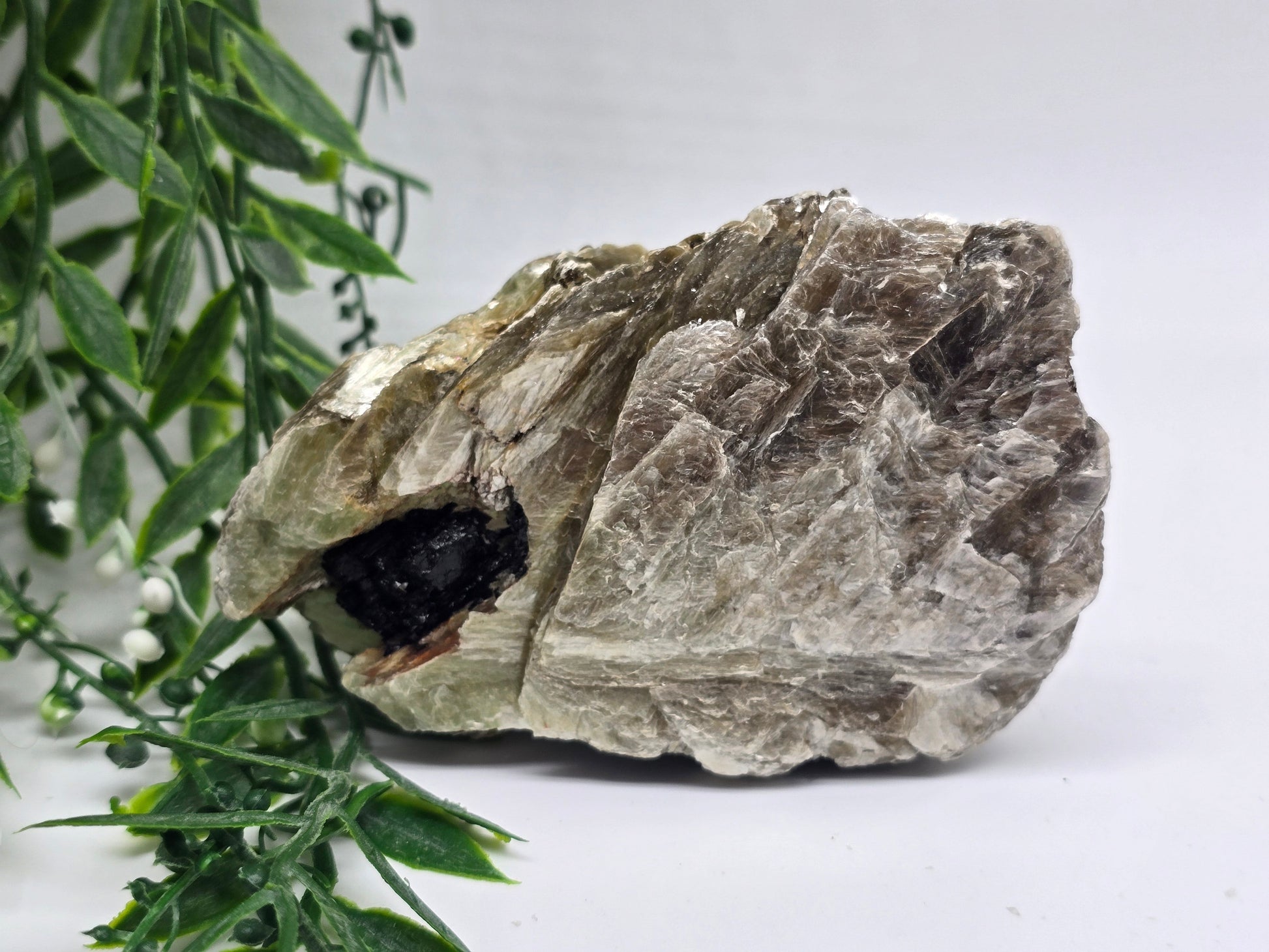 Rare Mica with Black Tourmaline – 11x7x6cm | 0.4kg Crystal Wellness
