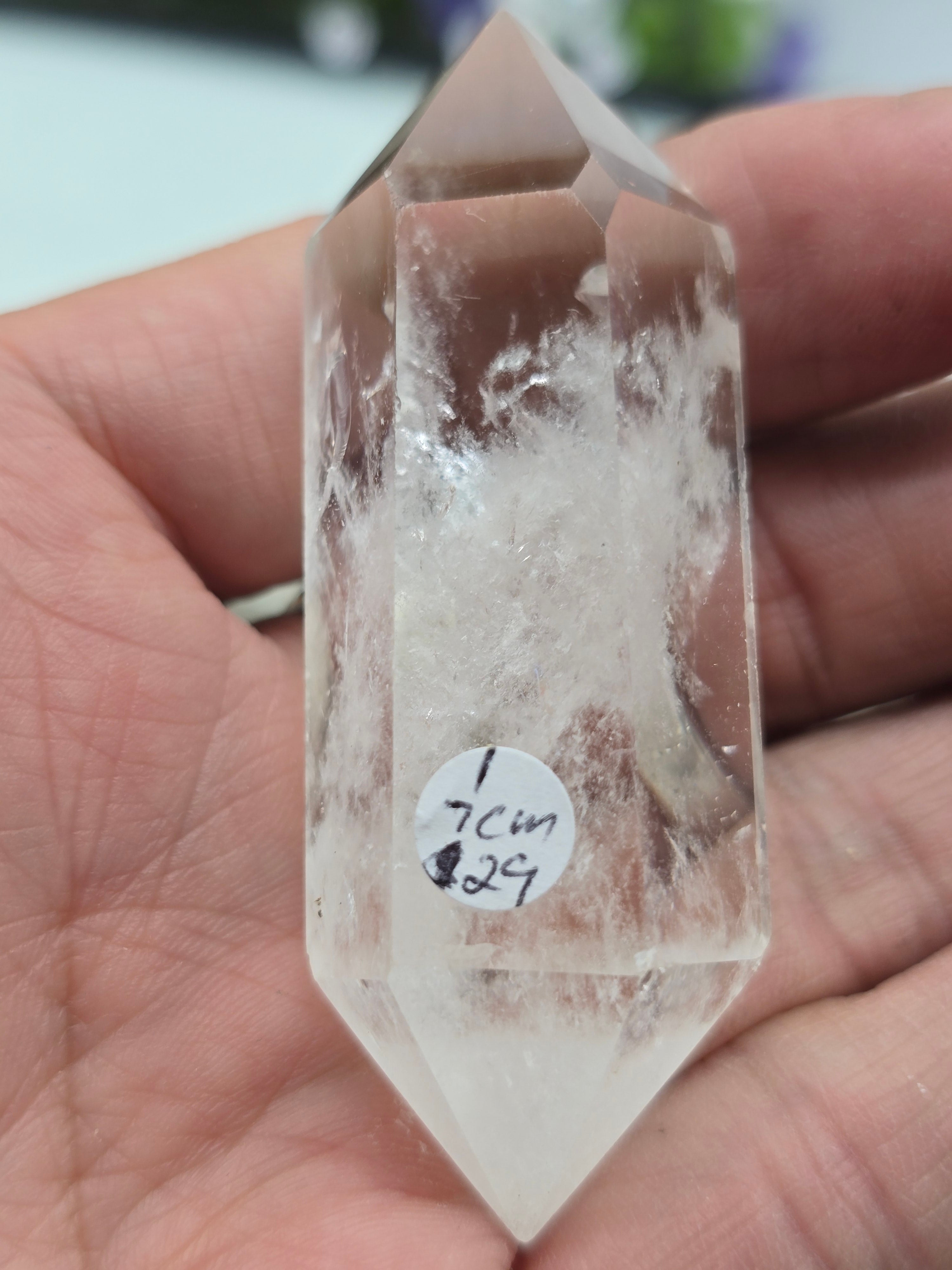 Premium Brazilian Clear Quartz Double-Terminated Crystal Point | High-Grade Polished Quartz Wand | Stone of Clarity, Amplification & Divine Light Crystal Wellness