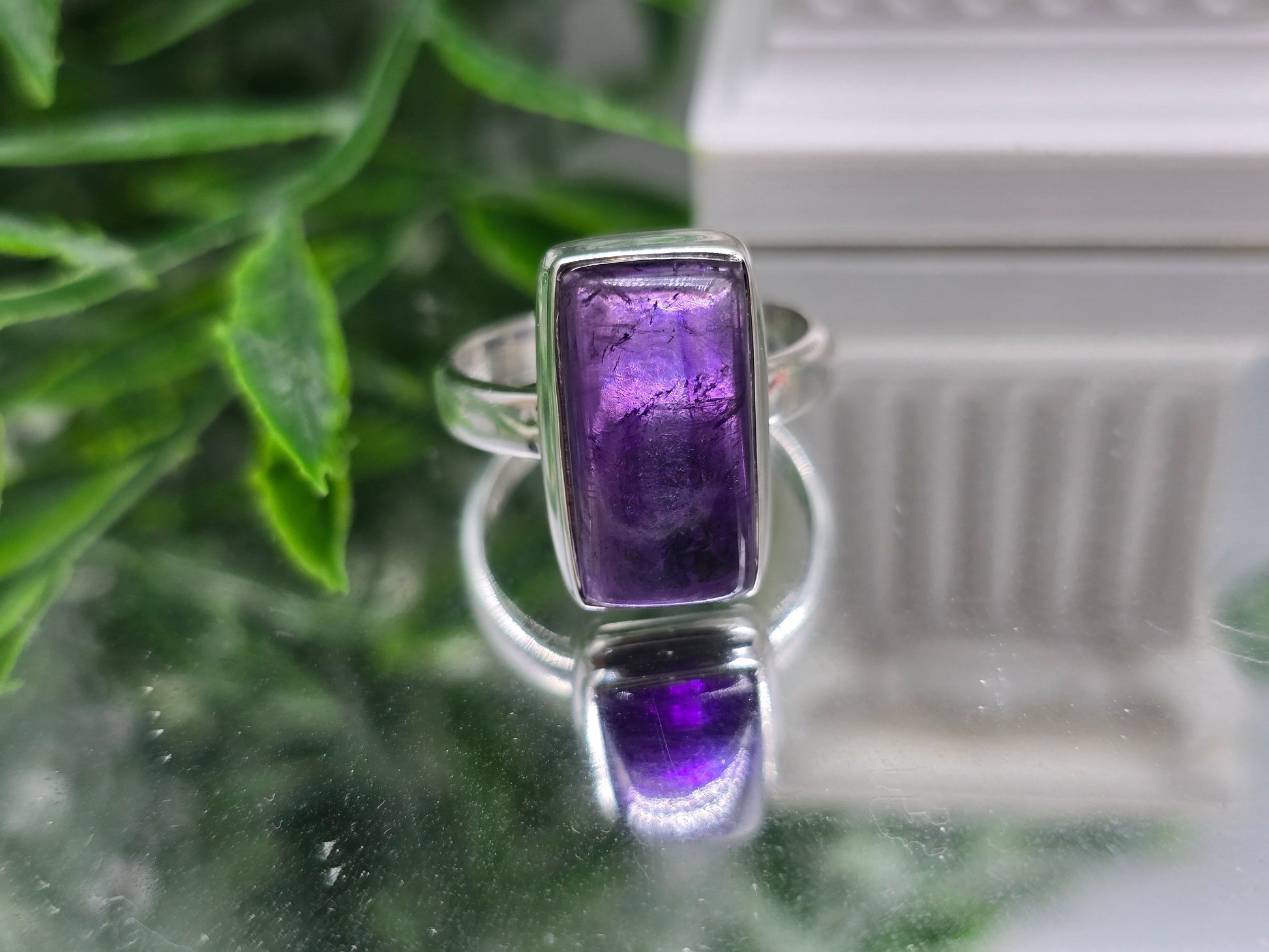 Amethyst 925 Sterling Silver Ring – Stone of Calm, Clarity & Spiritual Protection Crystal Wellness
