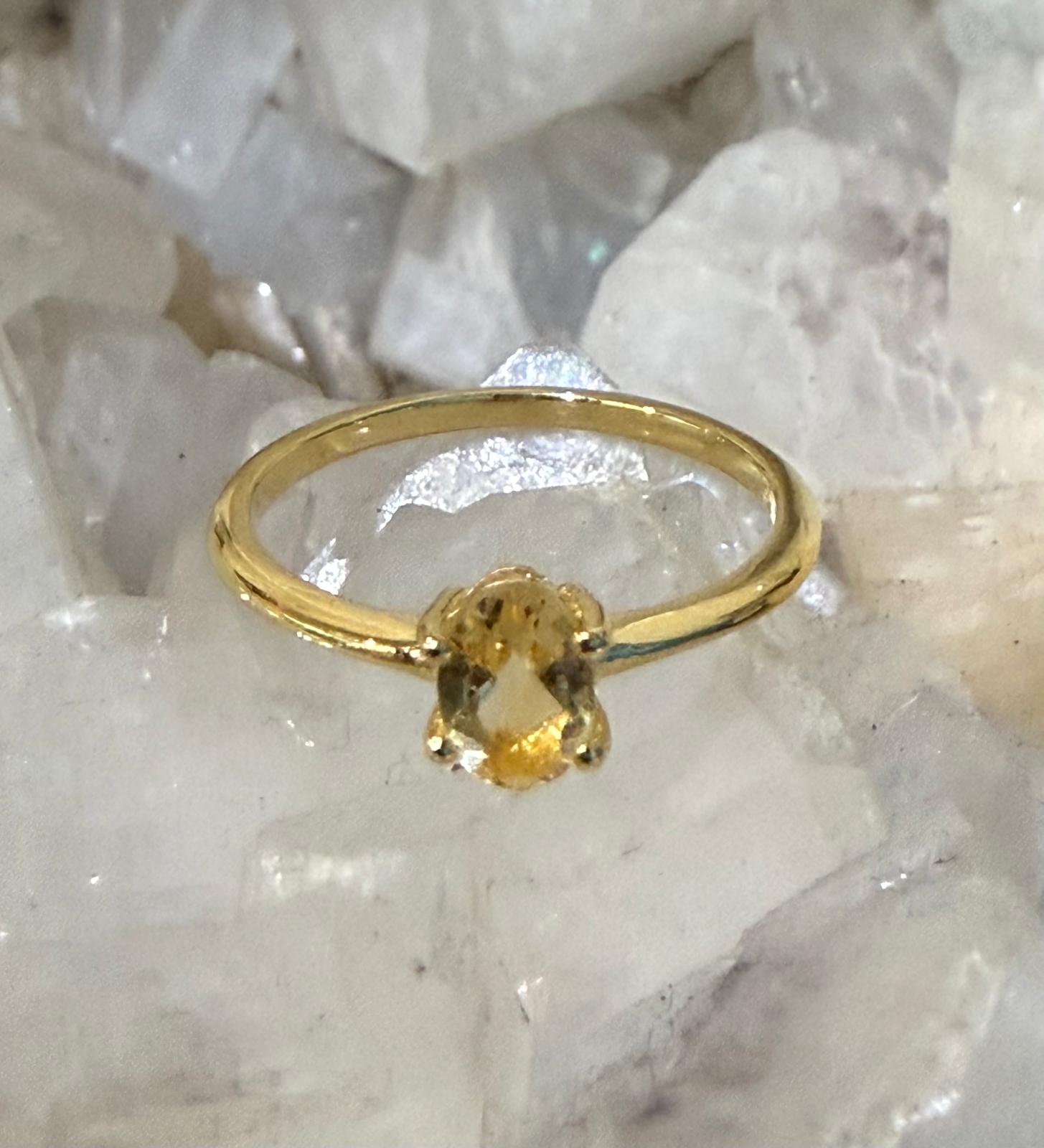 18ct Gold Vermeil Citrine Ring – Radiance of Abundance & Joy Crystal Wellness