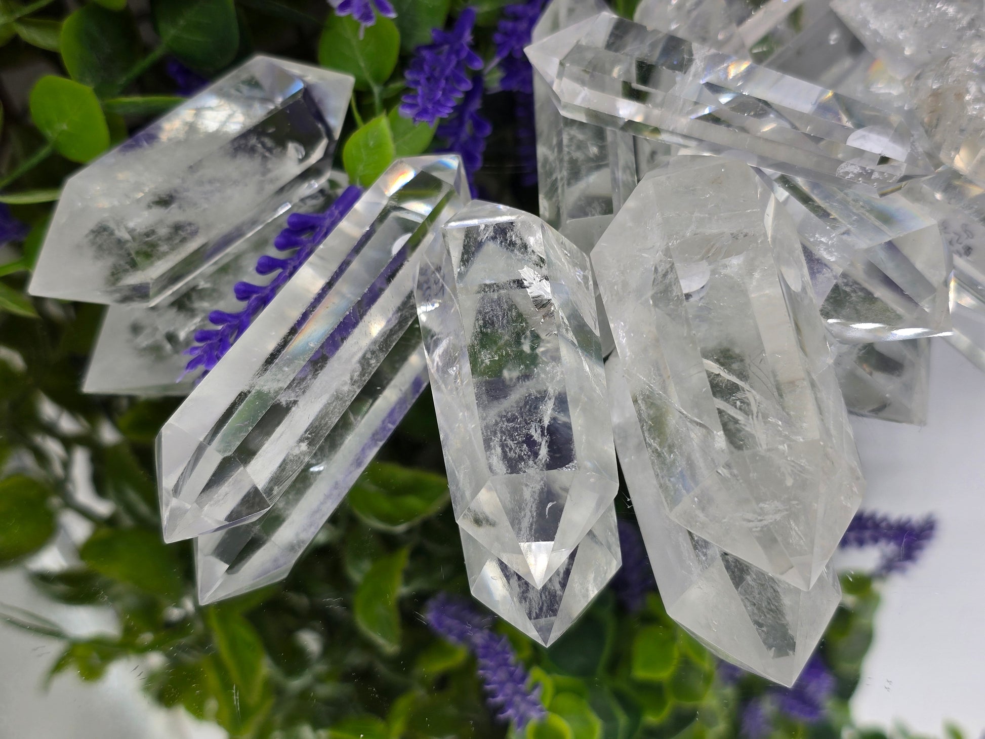 Premium Brazilian Clear Quartz Double-Terminated Crystal Point | High-Grade Polished Quartz Wand | Stone of Clarity, Amplification & Divine Light Crystal Wellness