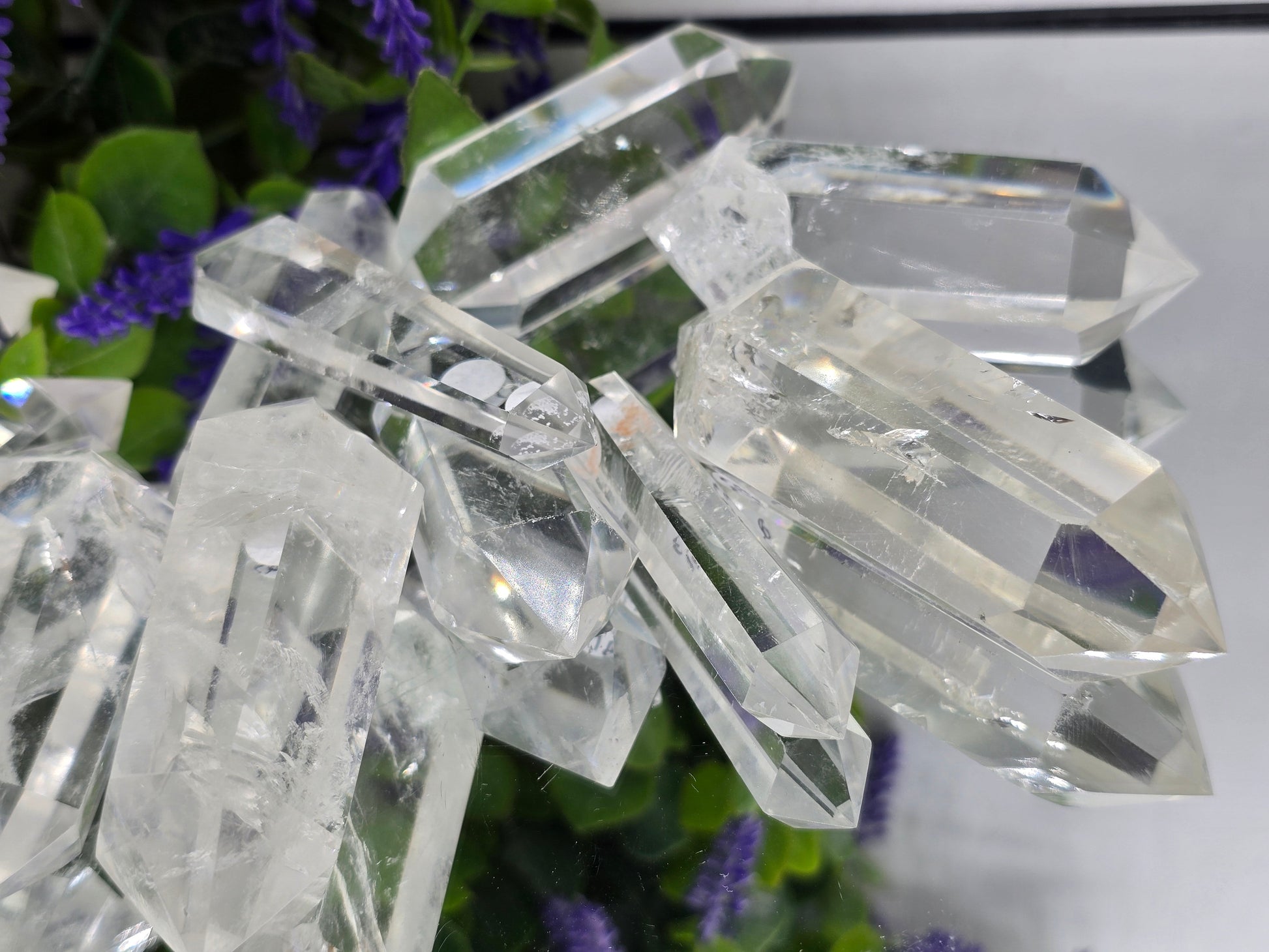 Premium Brazilian Clear Quartz Double-Terminated Crystal Point | High-Grade Polished Quartz Wand | Stone of Clarity, Amplification & Divine Light Crystal Wellness
