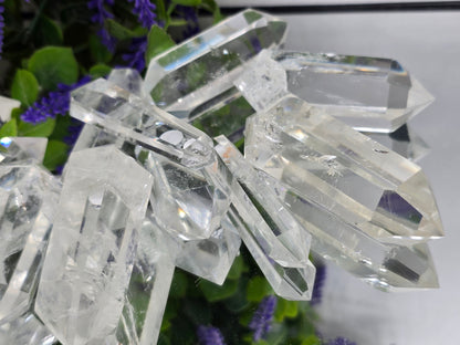 Premium Brazilian Clear Quartz Double-Terminated Crystal Point | High-Grade Polished Quartz Wand | Stone of Clarity, Amplification & Divine Light Crystal Wellness