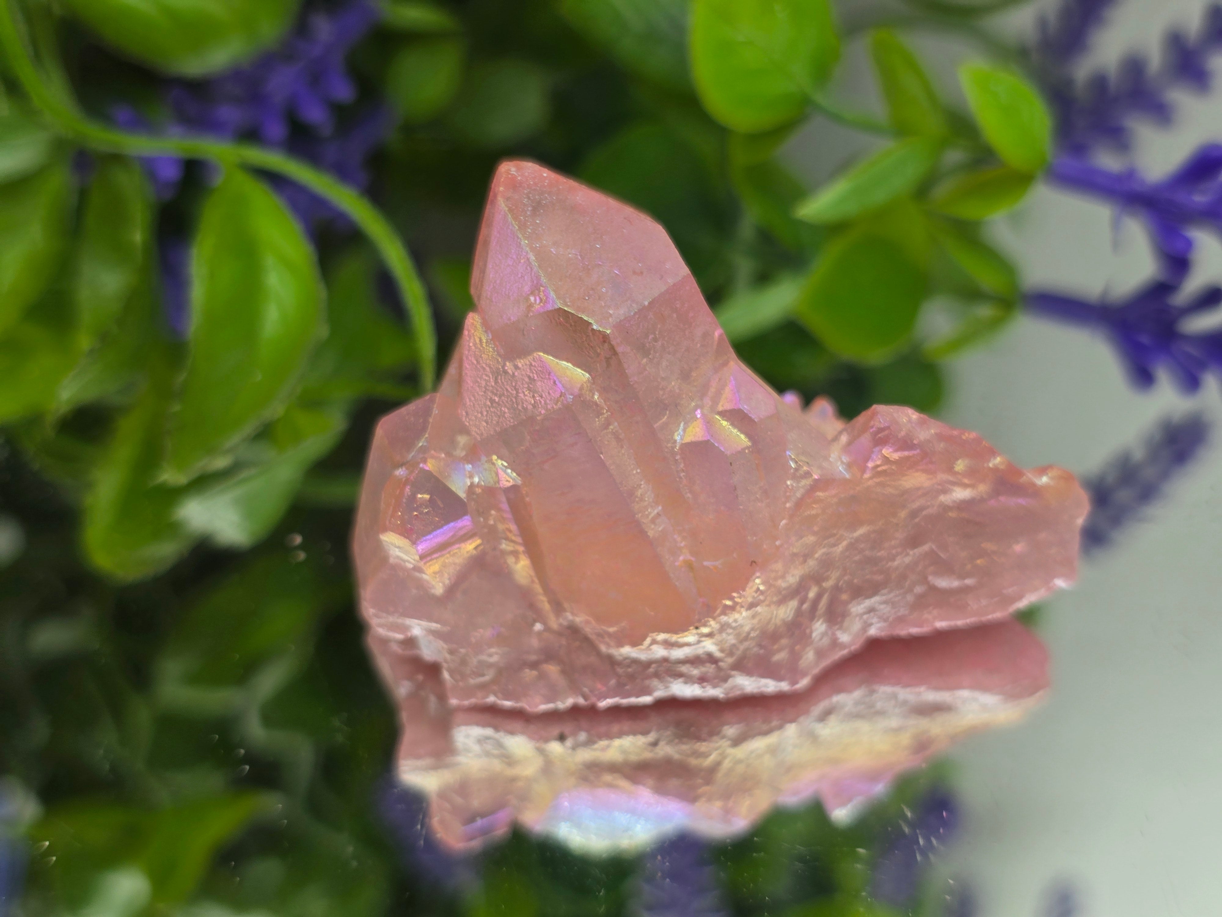 🌸 Rose Aura Quartz Cluster — Stone of Love, Emotional Healing & Divine Connection Crystal Wellness