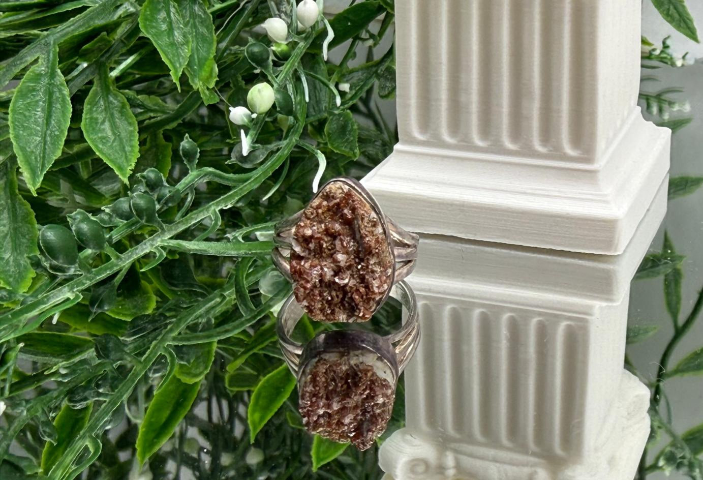 Vanadinite Raw 925 Sterling Silver Ring Size 6.5 (Stone of Focus & Grounded Energy) Crystal Wellness