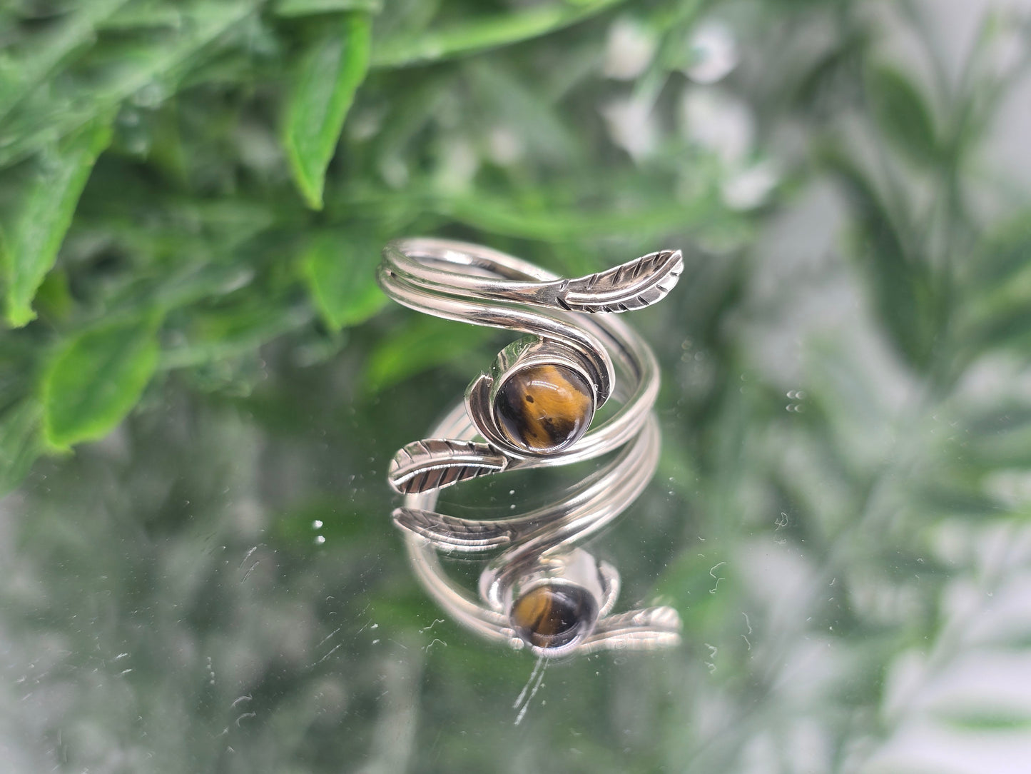 Tiger’s Eye 925 Sterling Silver Ring – Courage, Strength & Grounding Crystal Jewelry (Size 8.5) Crystal Wellness