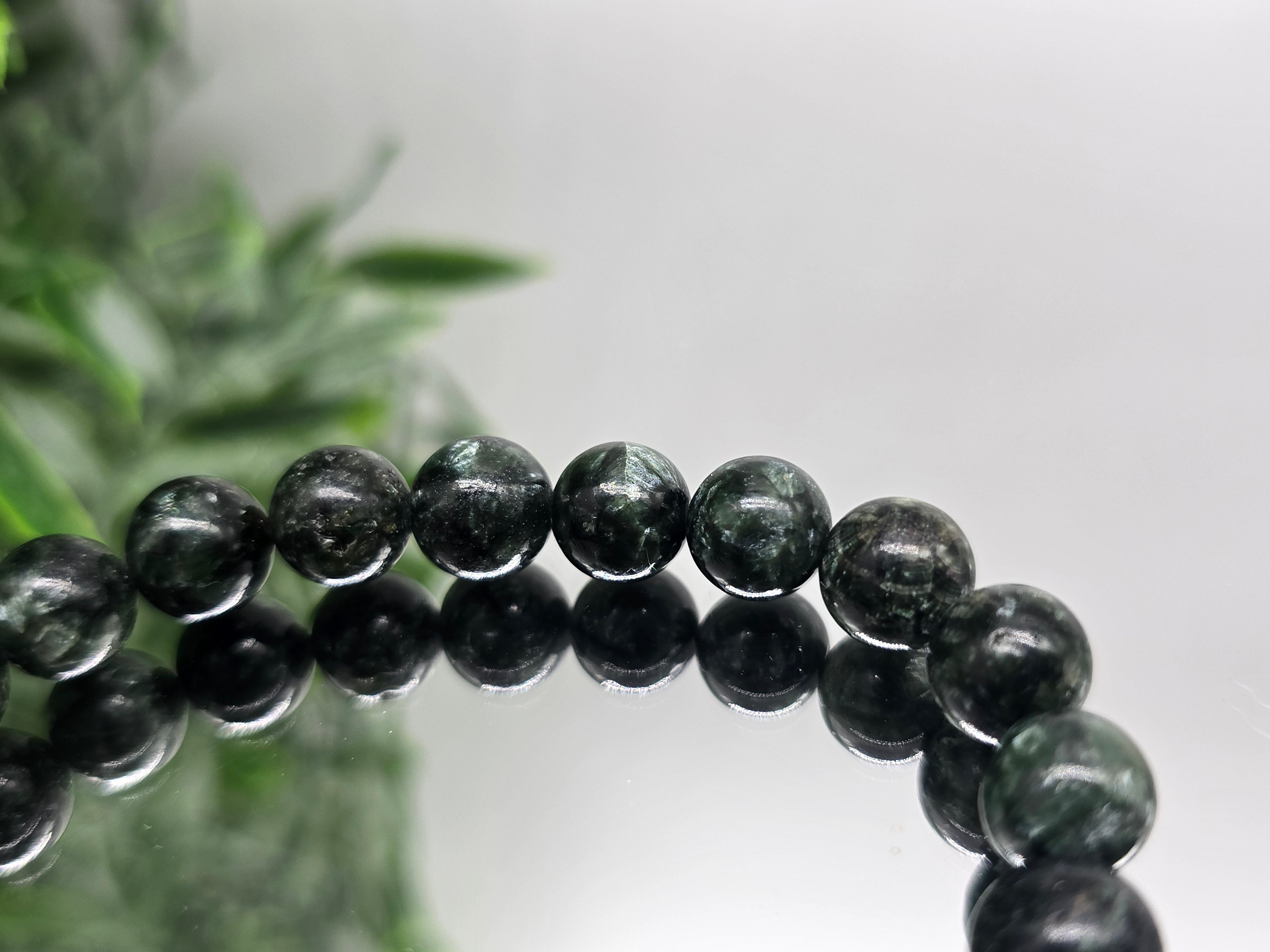 Seraphinite Beads Bracelet (Stone of Spiritual Awakening & Heart-Centered Clarity)