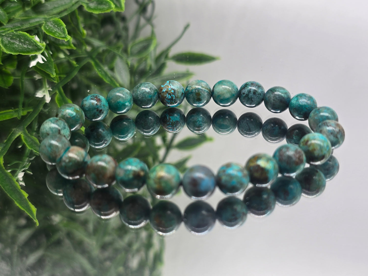 Chrysocolla 8mm Beads Bracelet (Stone of Calm Communication & Emotional Balance)