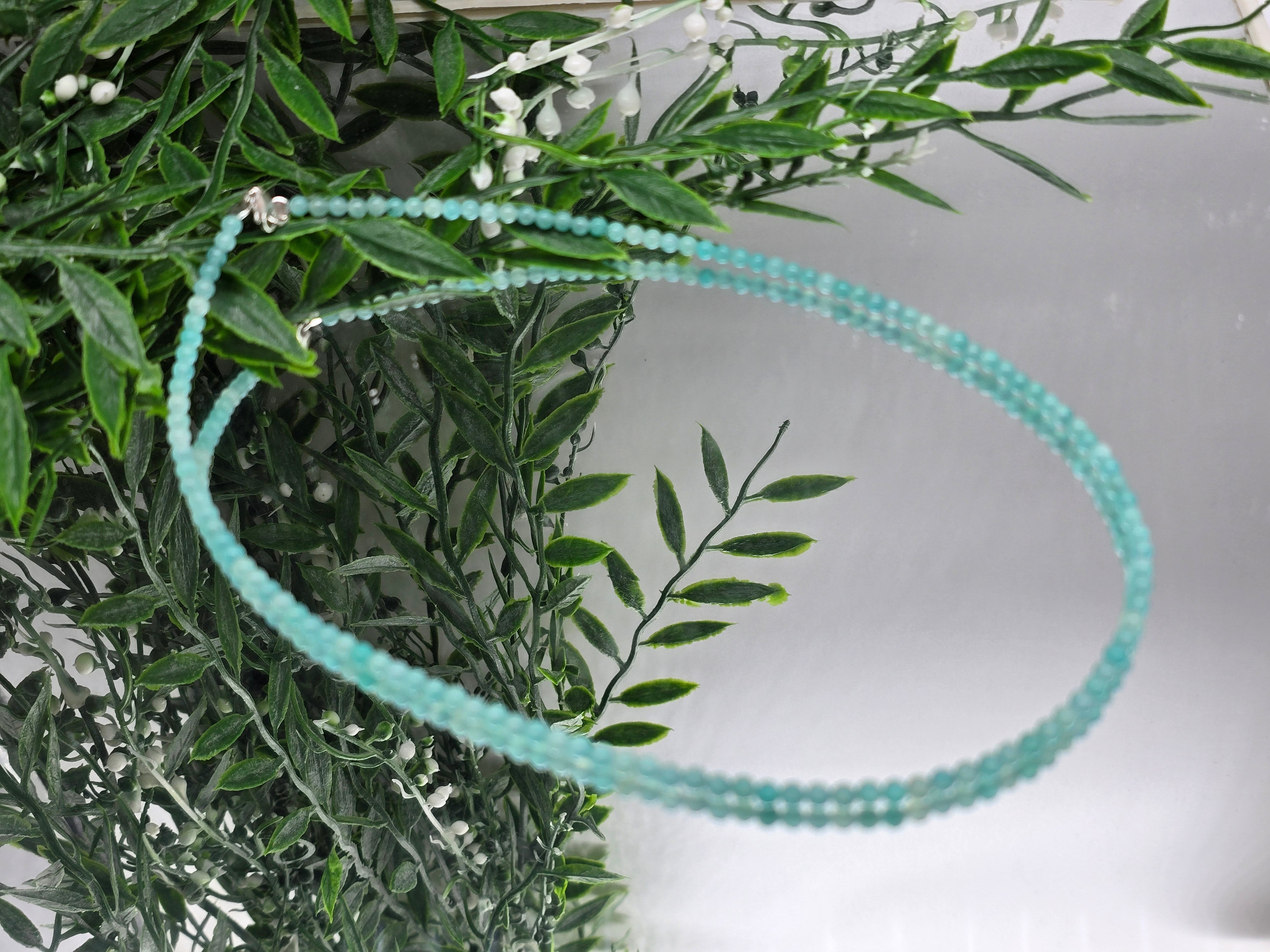 Amazonite Serenity Flow Necklace – 925 Sterling Silver Crystal Wellness