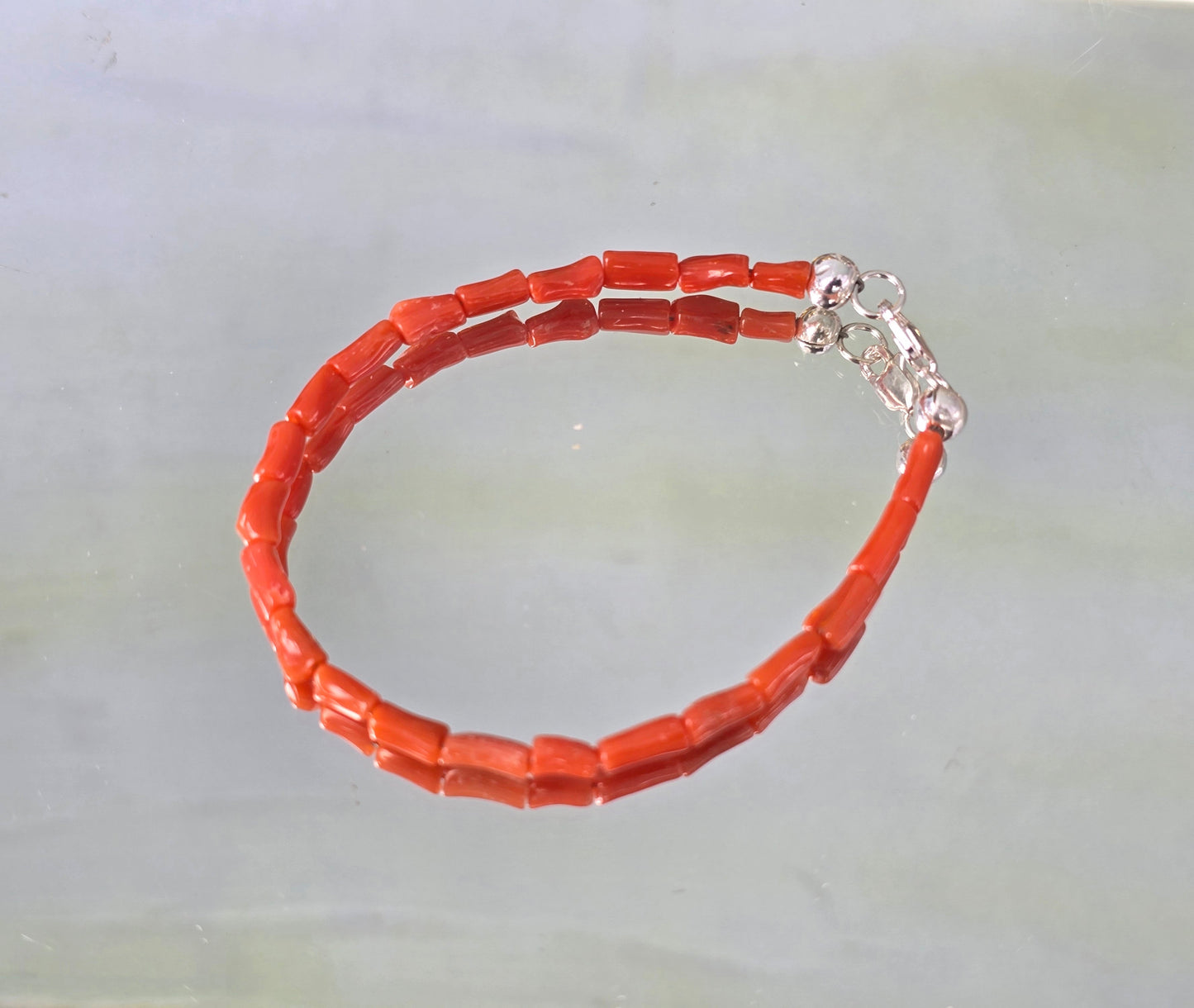 Genuine Mediterranean Red Coral Barrel 3mm Beads Bracelet – Stone of Vitality, Protection & Courage Crystal Wellness