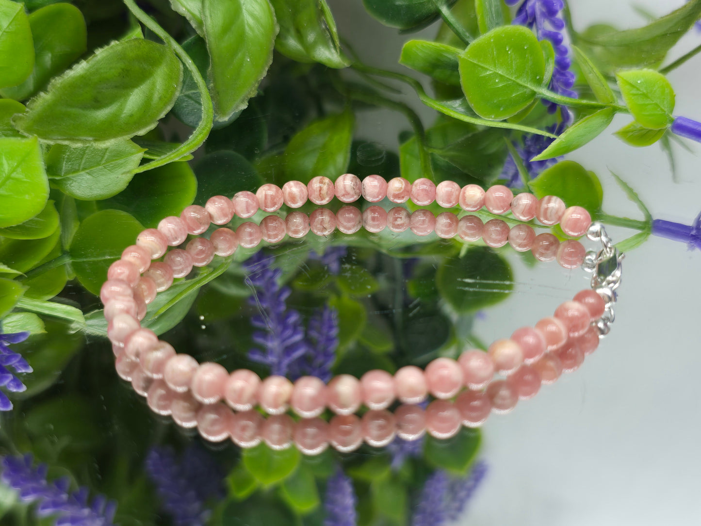 High-Grade Rhodochrosite 3mm Bead Bracelet – Stone of Compassion & Emotional Renewal Crystal Wellness